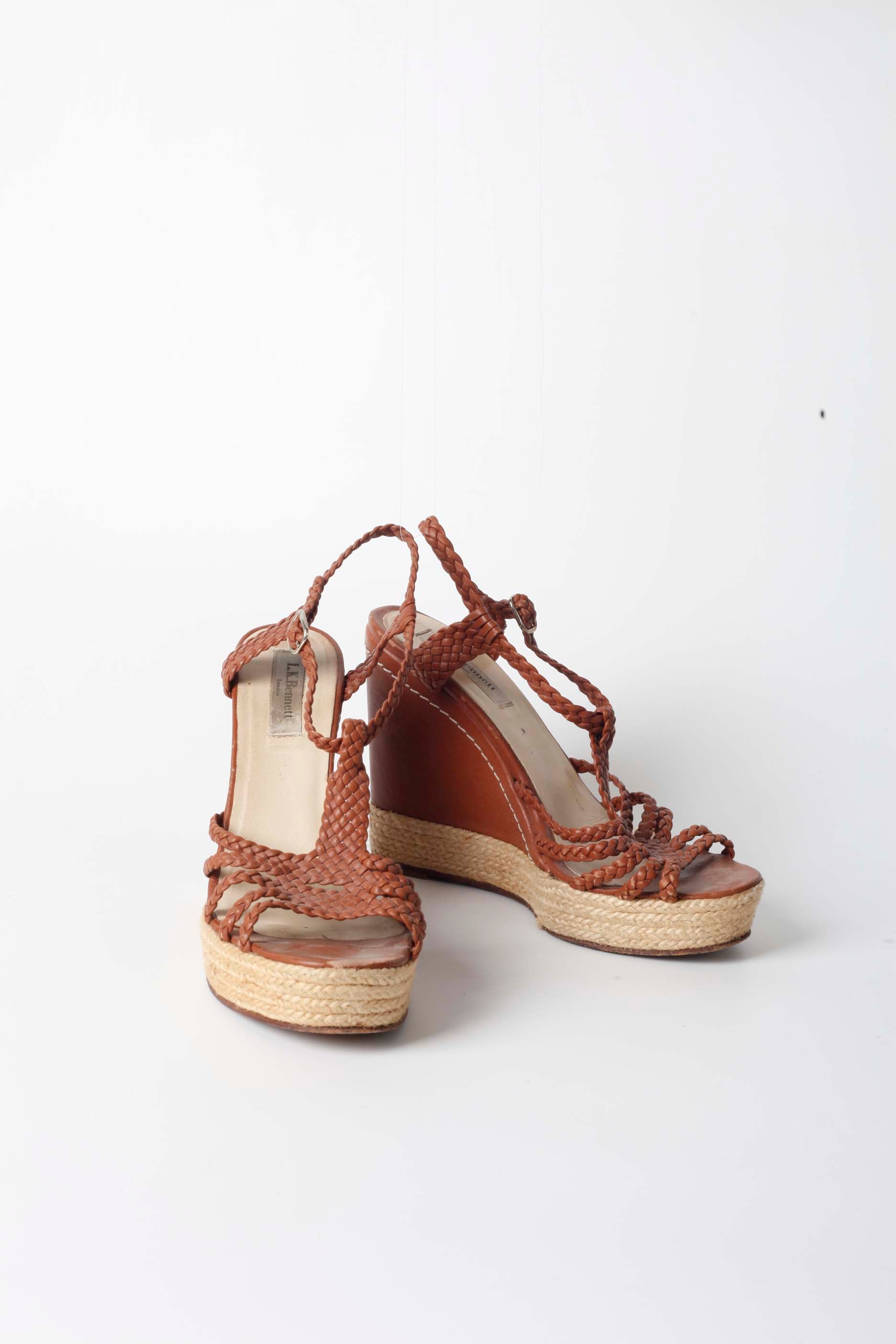 Brown Leather Wedges