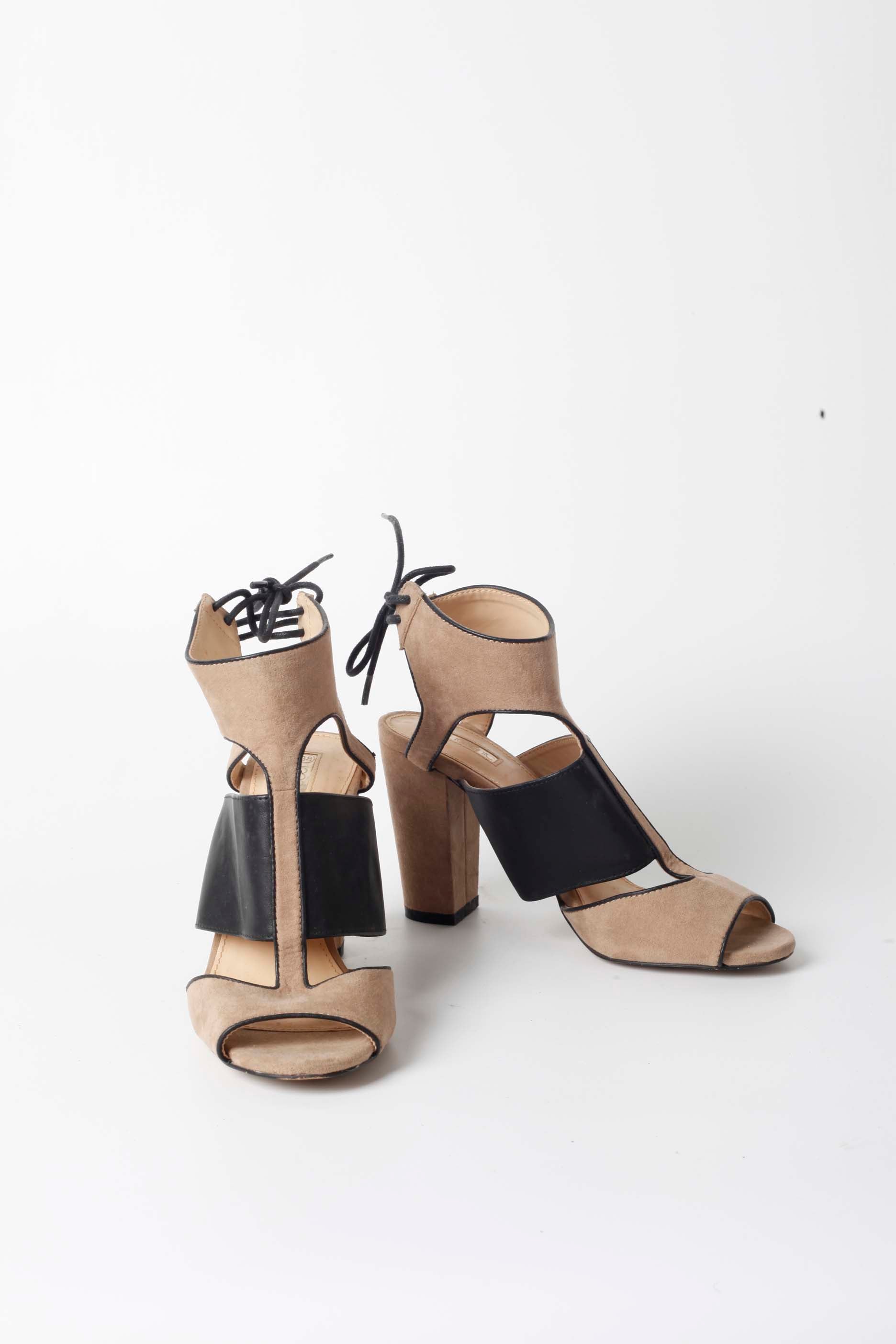 Camel & Black Block Heels
