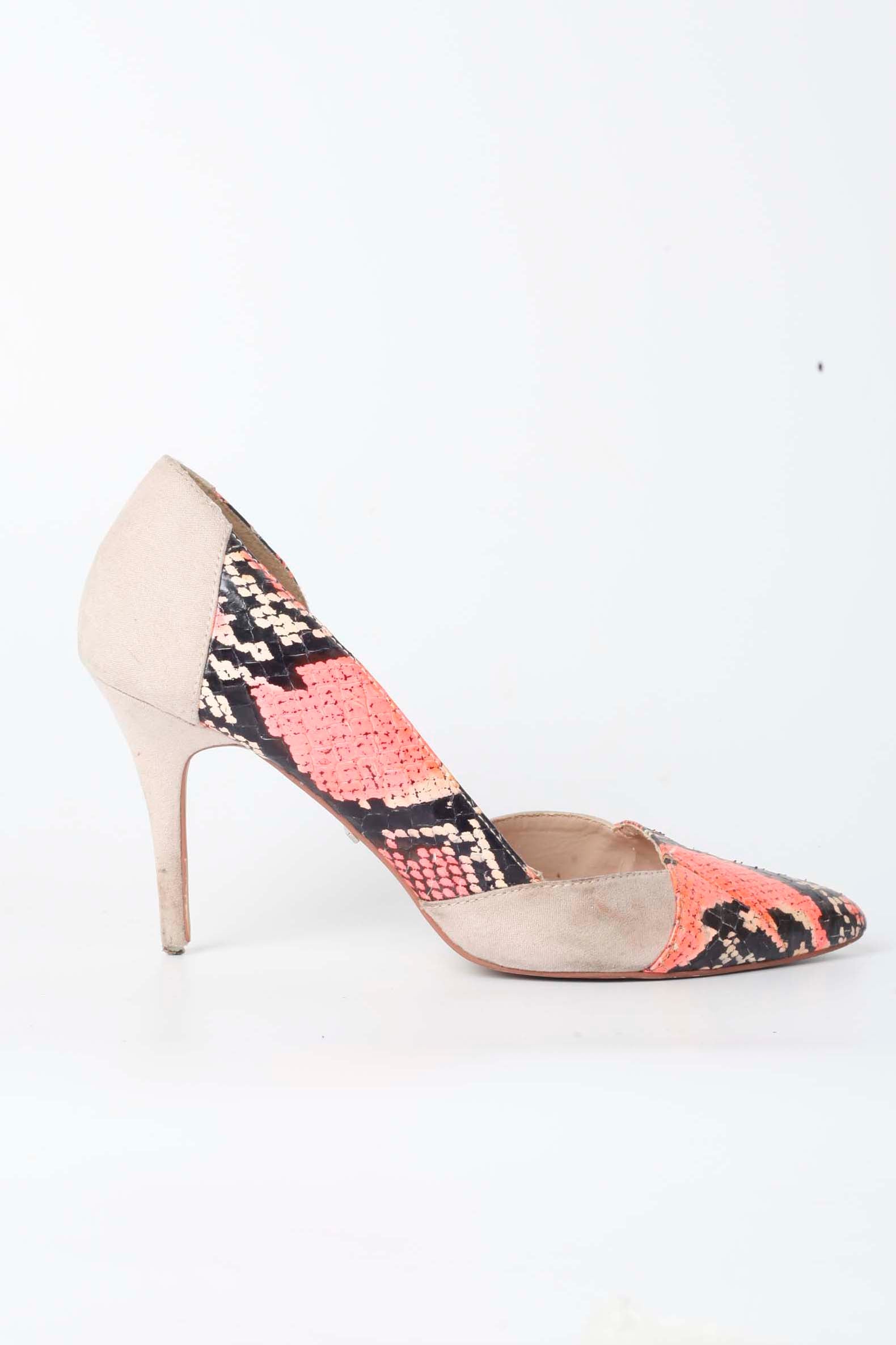 Neon Pink Snakeskin Heels