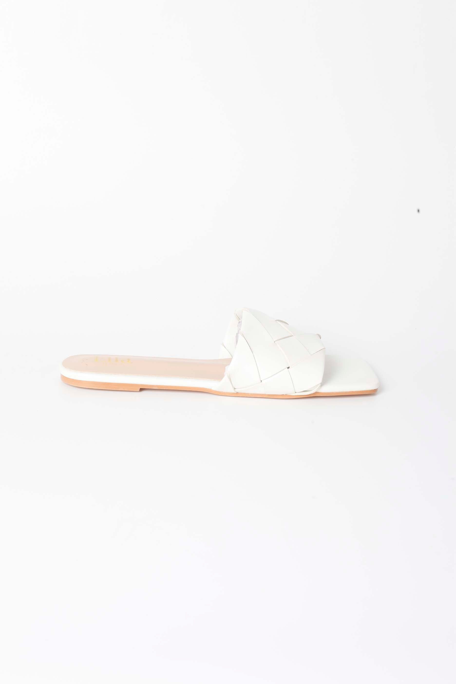 White Woven Slip-on Flats