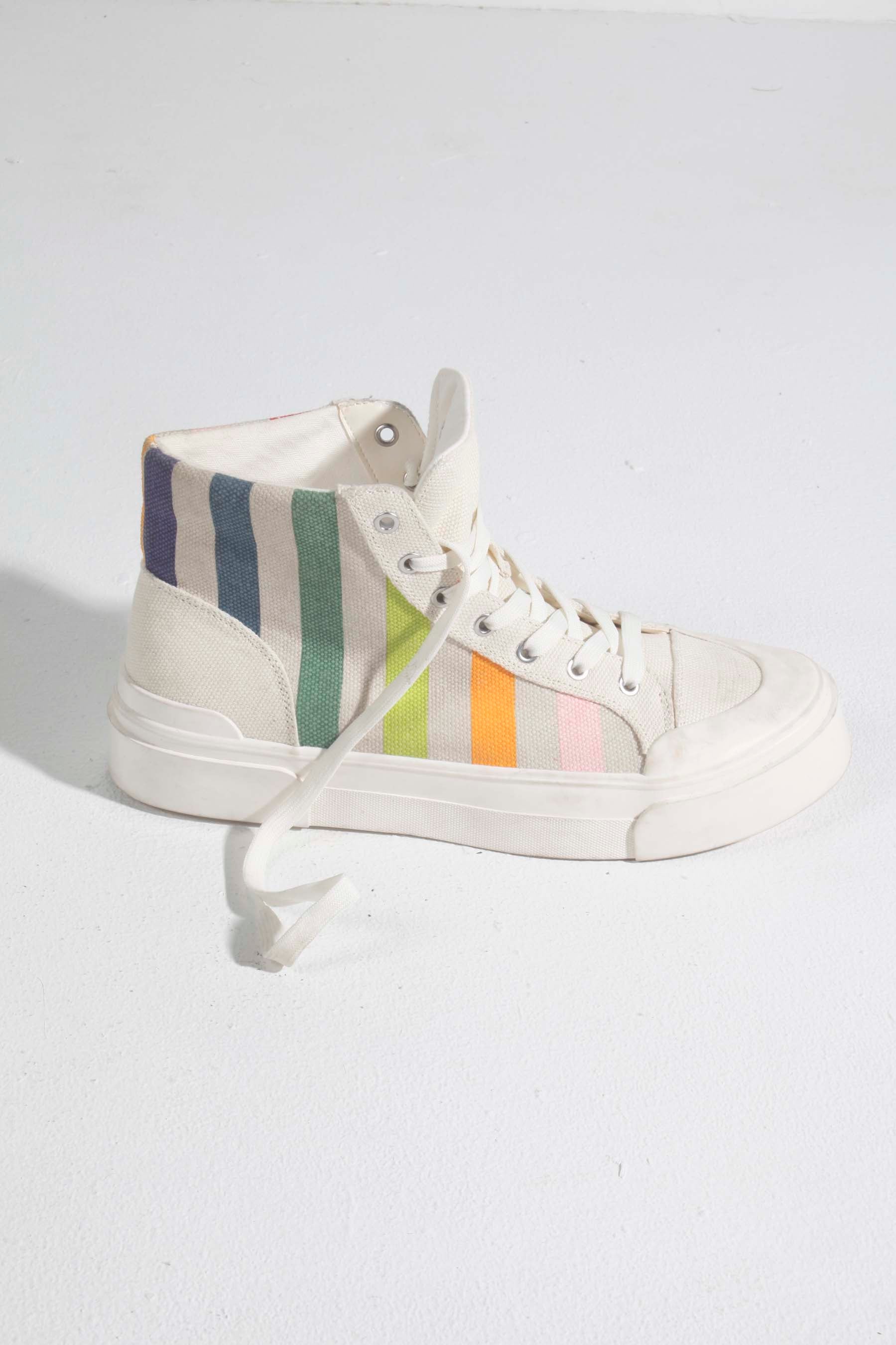 Mens Striped Hi-Tops