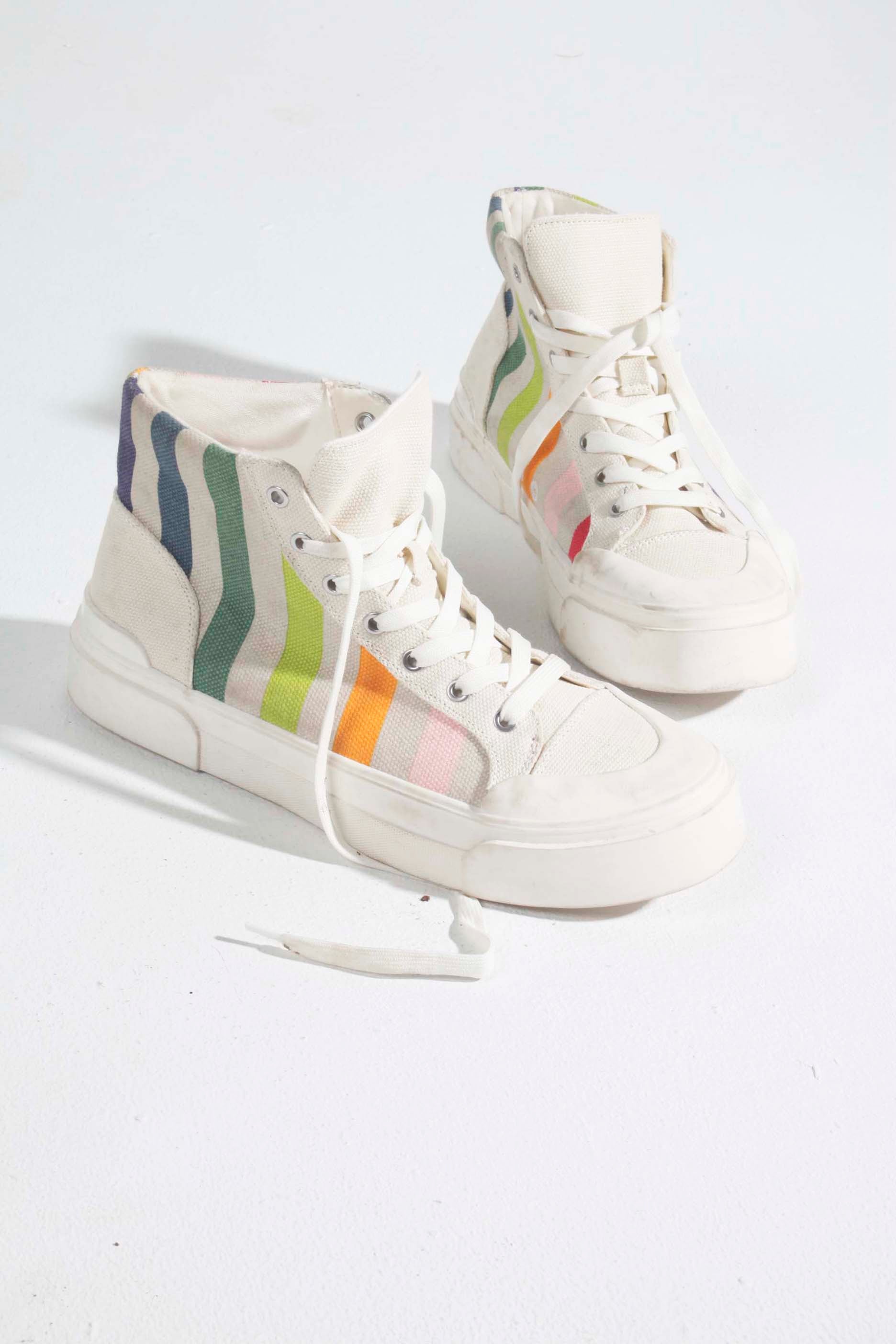 Mens Striped Hi-Tops