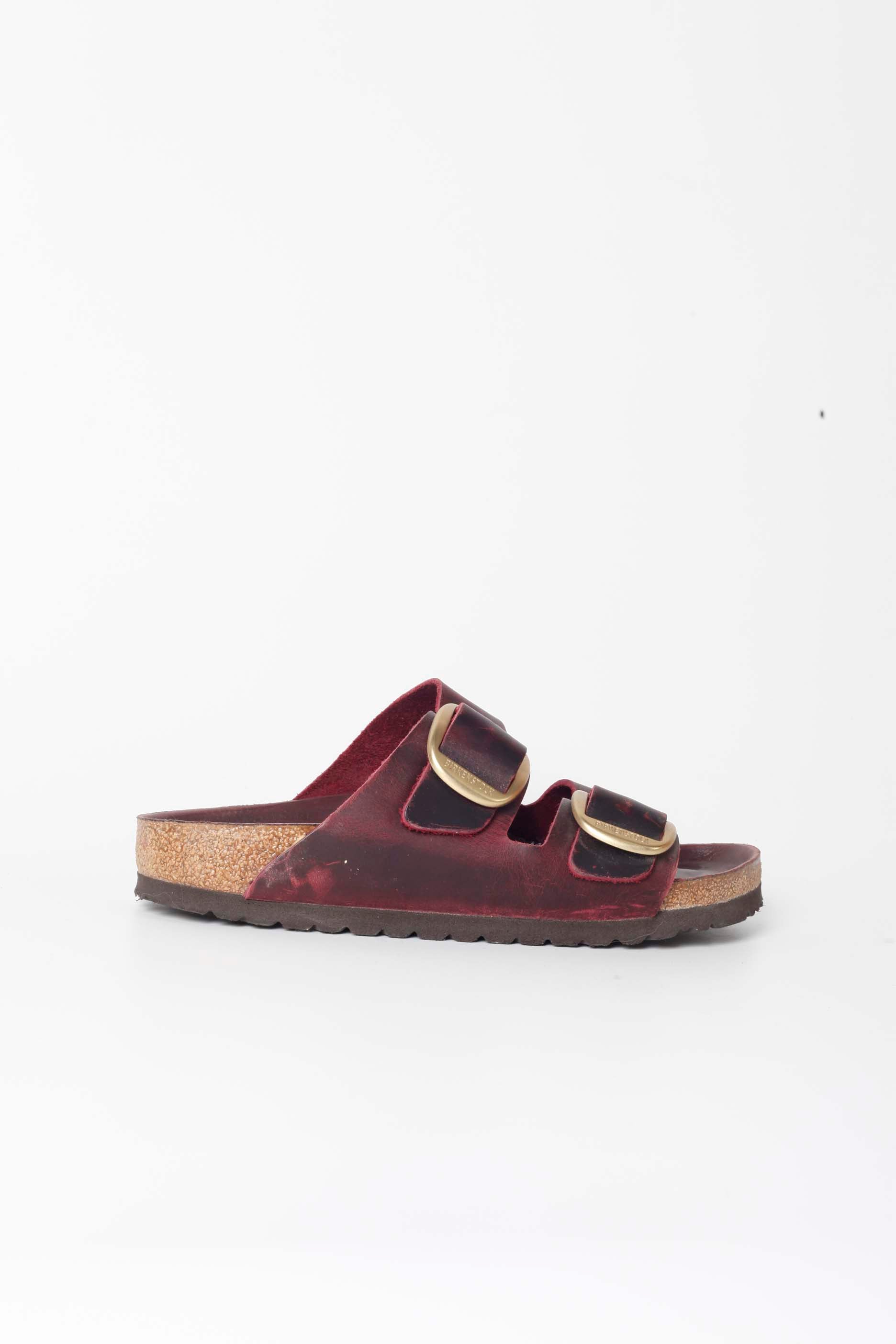 Cherry Red Leather Birkenstocks