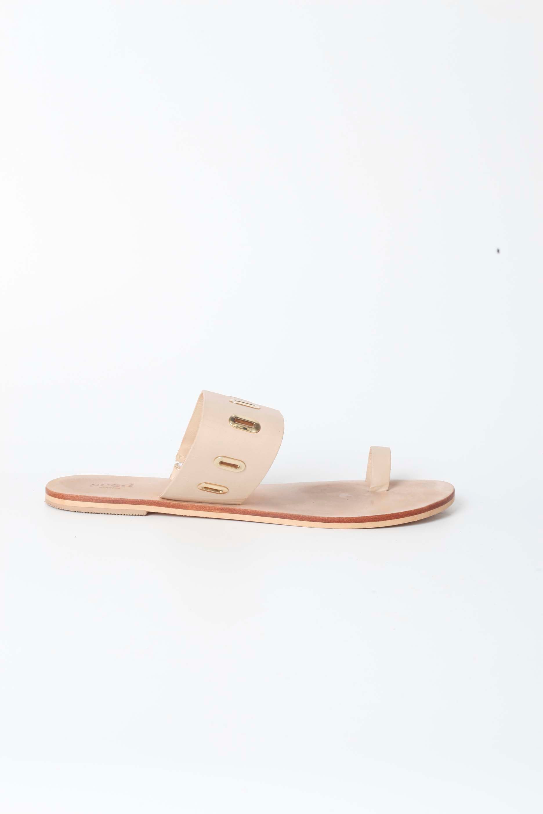 Beige Leather Sandals