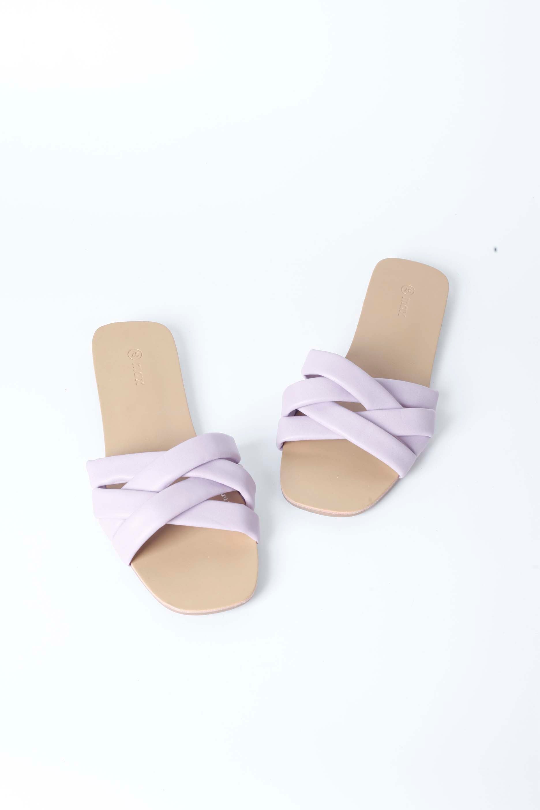 Lilac Strappy Flats