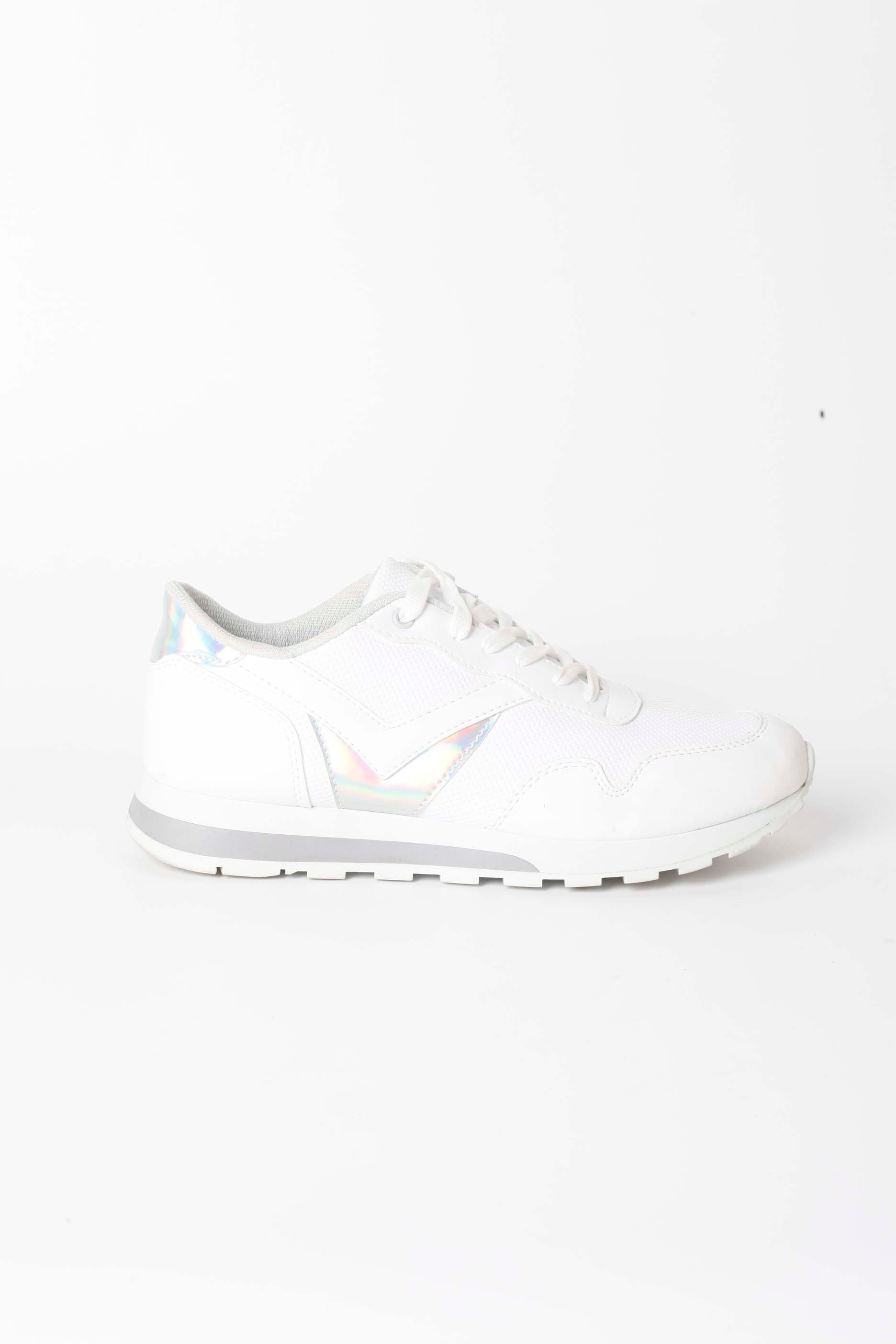 White Sneakers with Silver