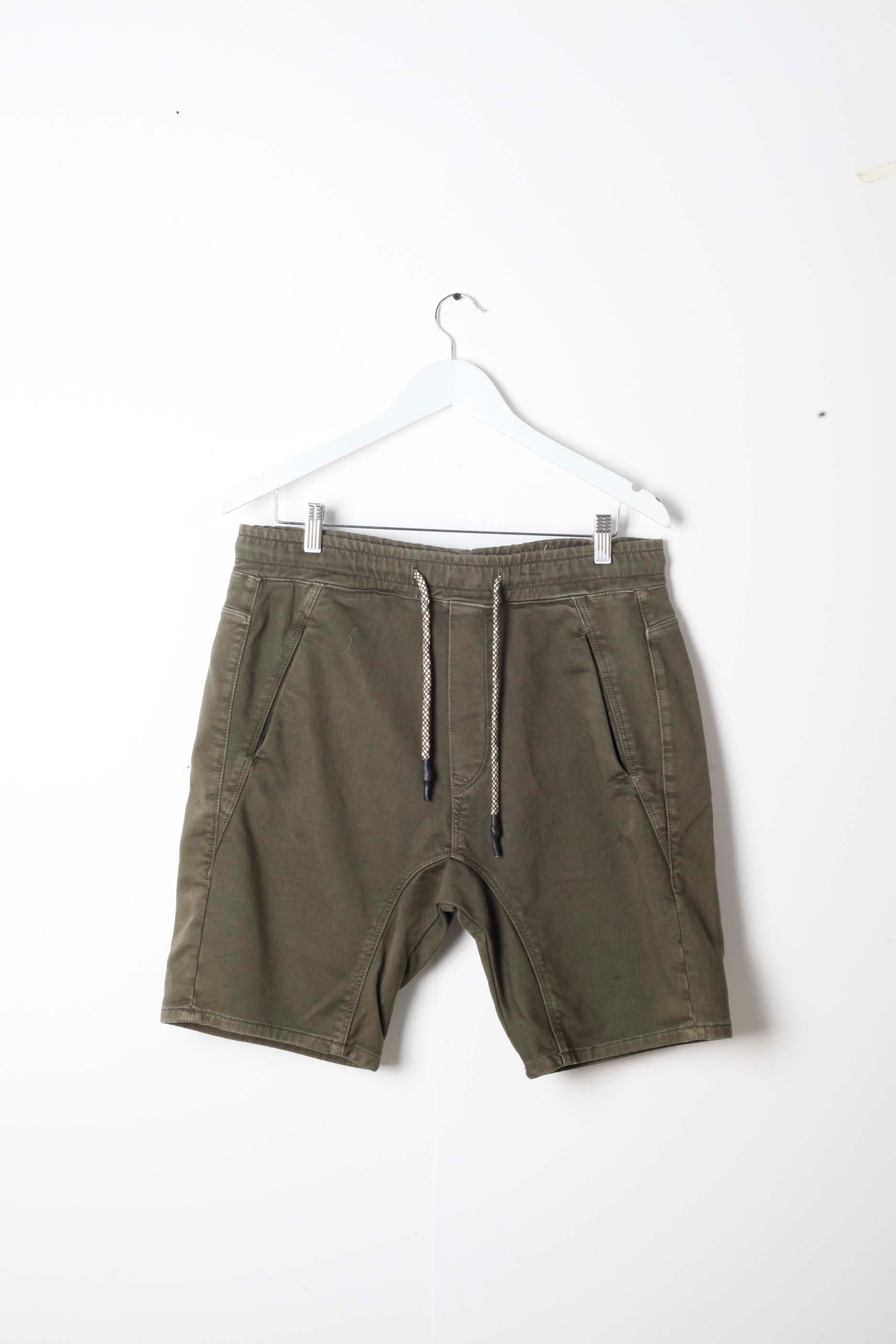 Mens Khaki Drawstring Shorts