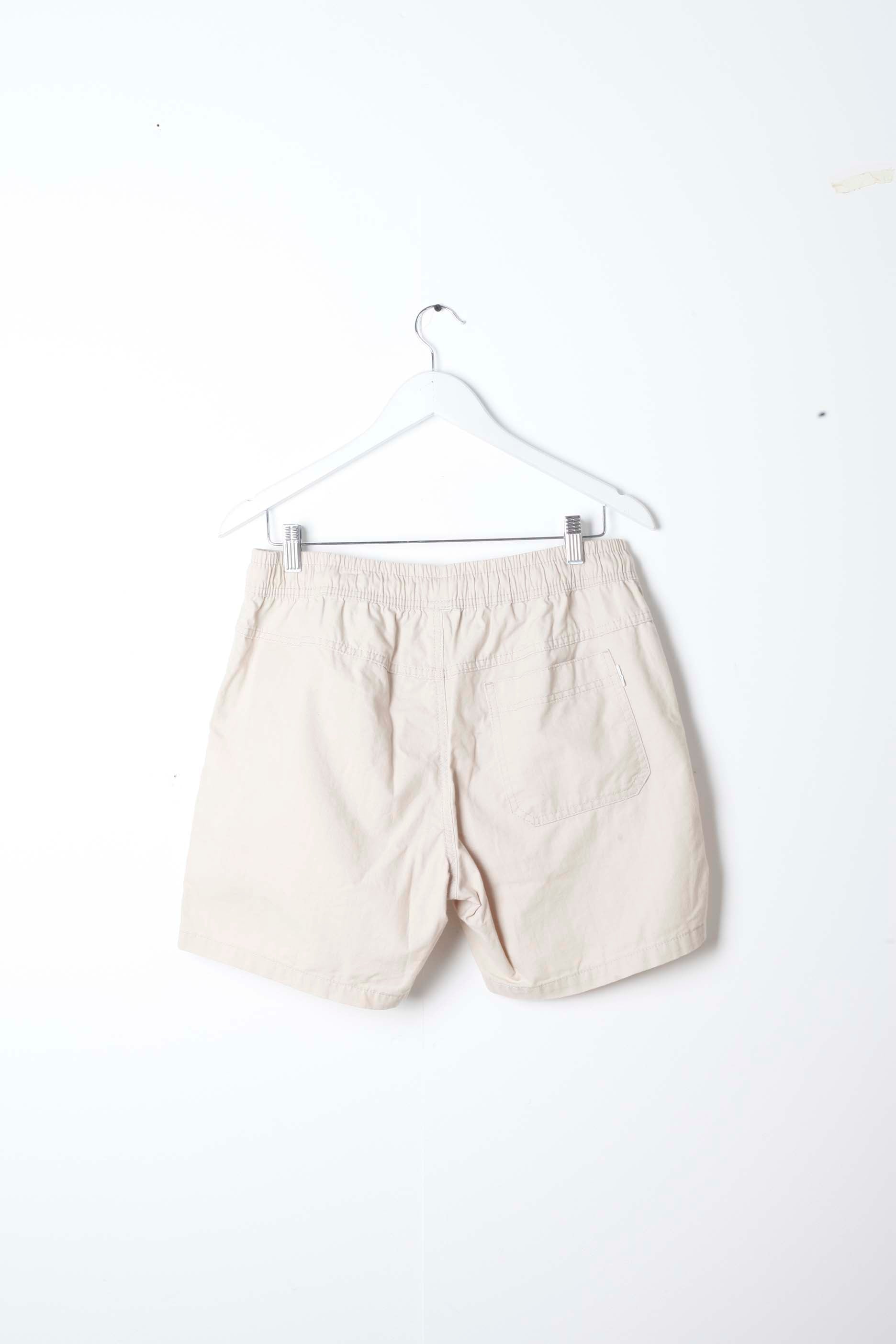 Mens Beige Drawstring Chino Shorts (Medium)