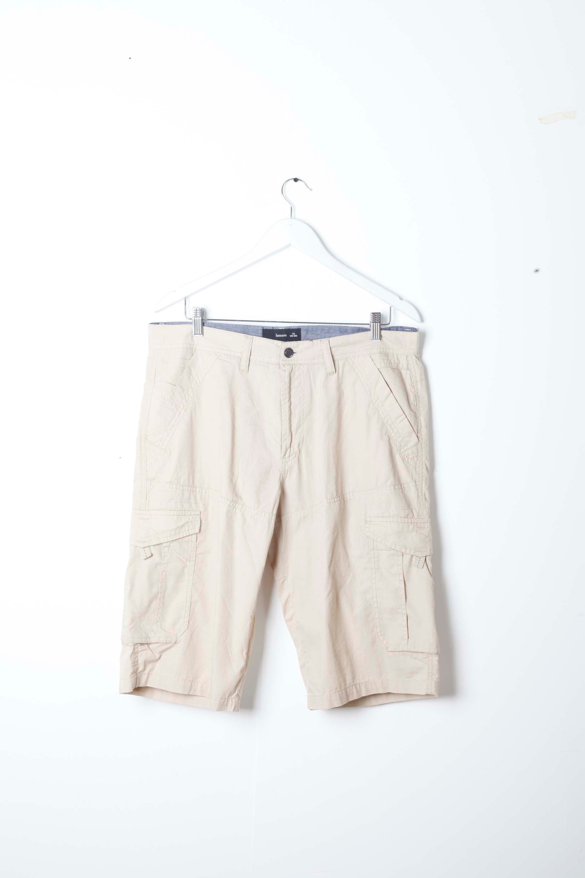 Mens Beige Cargo Shorts