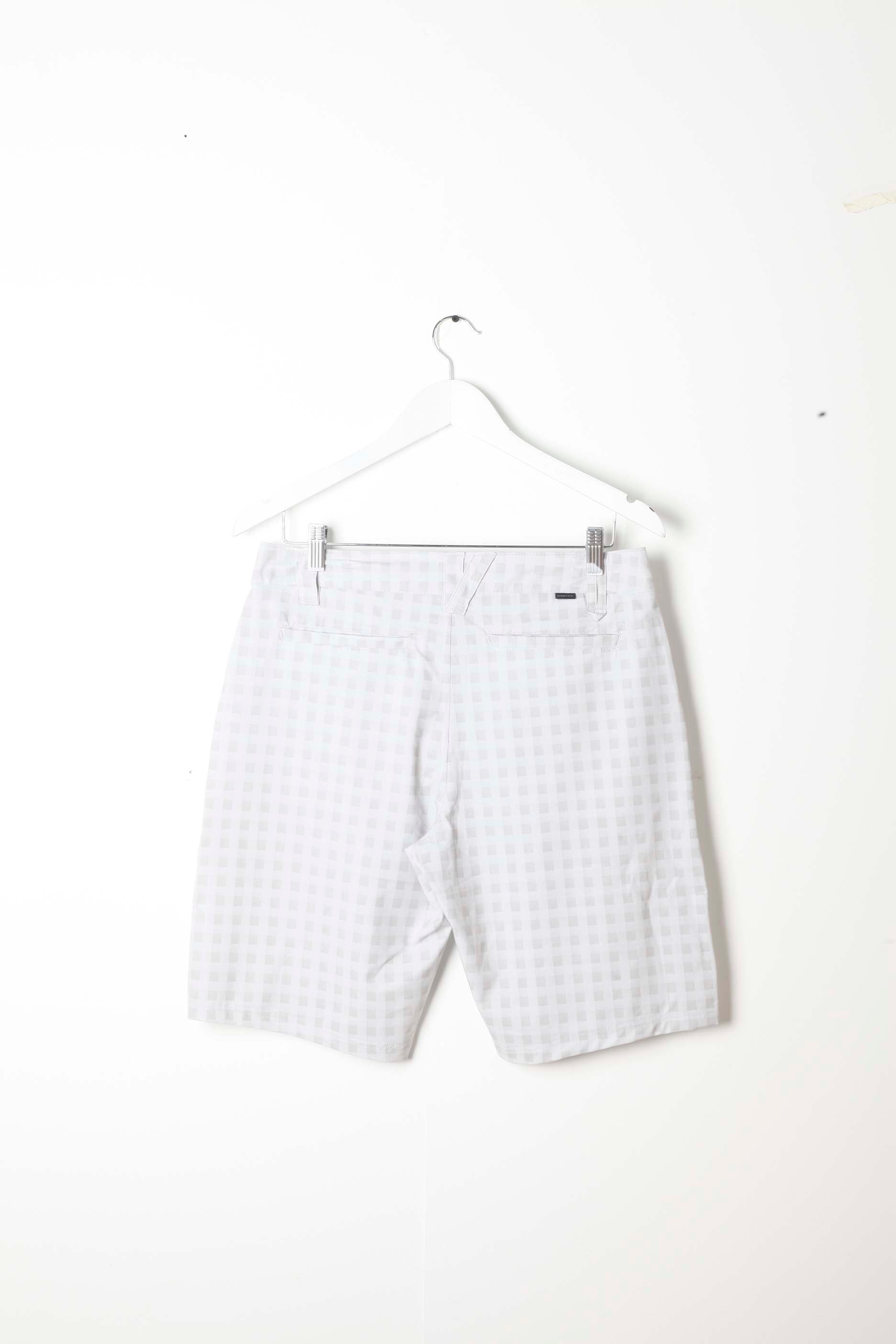 Mens Beige Checked Golf Shorts