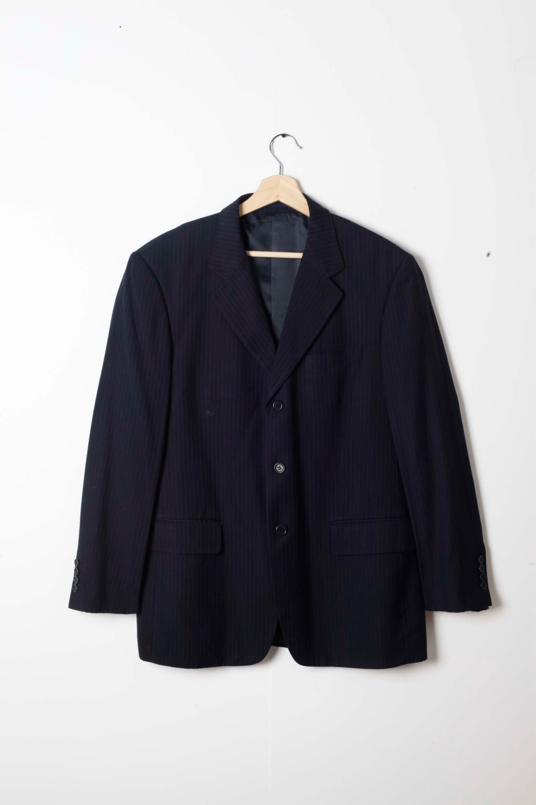 Mens Navy Pin-Striped Formal Suit