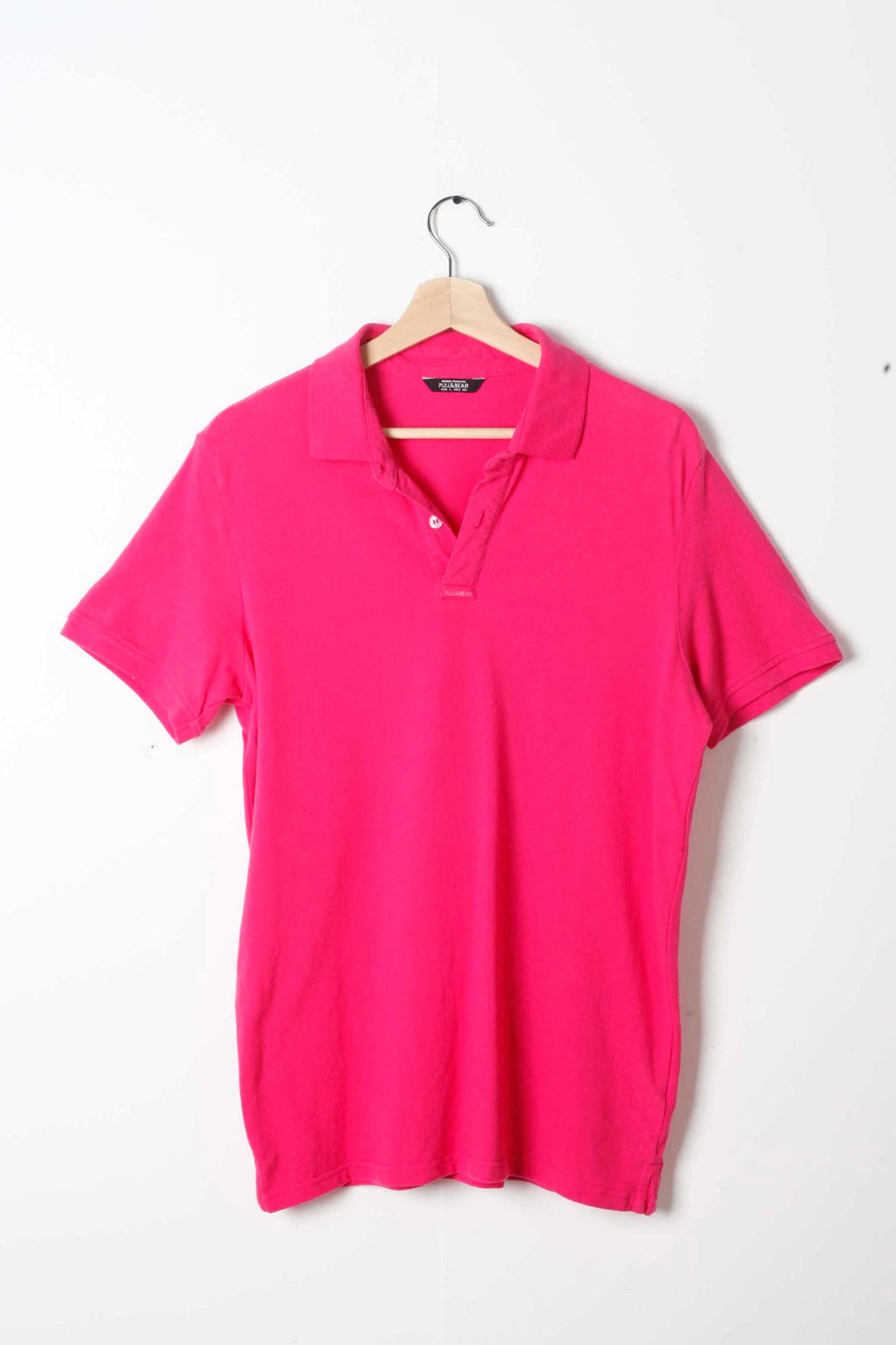 Mens Bright Pink Polo Shirt (Large)