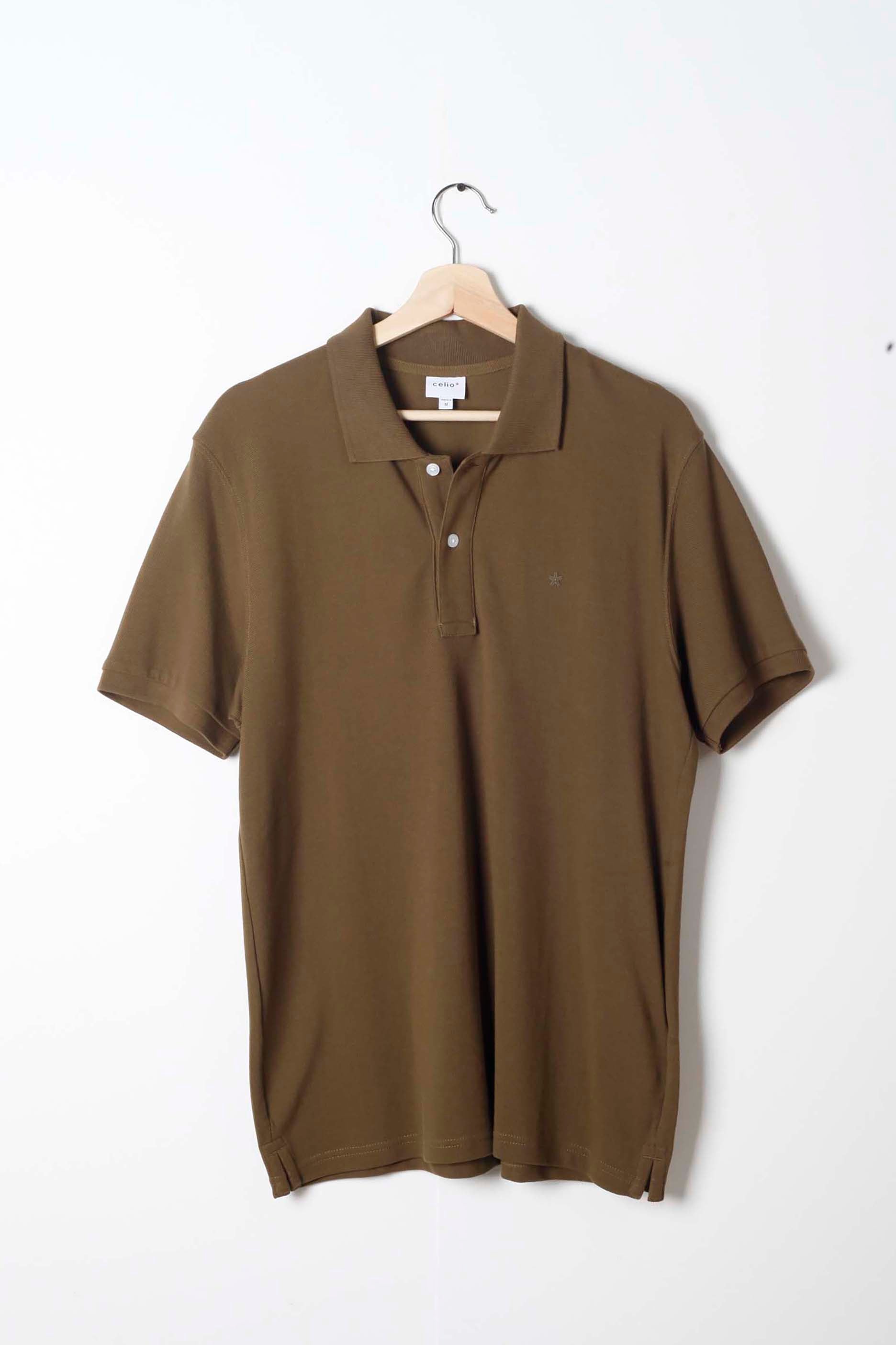 Mens Khaki Green Polo Shirt (Medium)