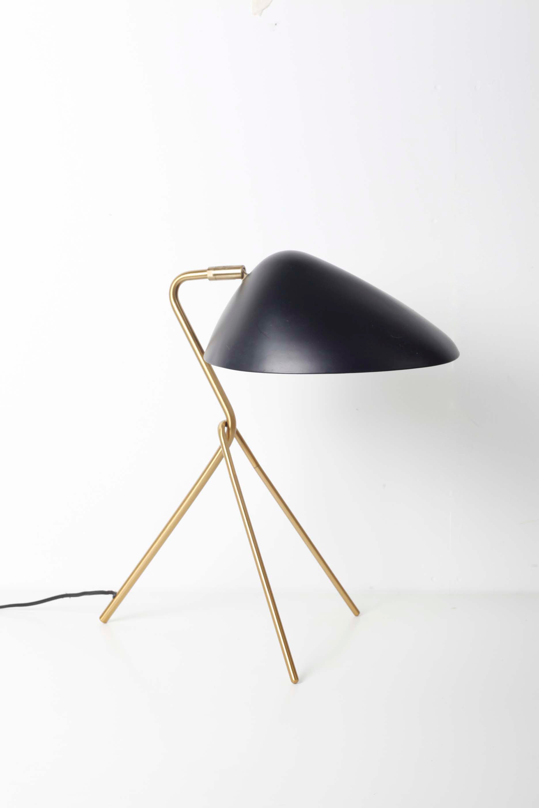 Black & Brass Mid-Century Modern Table Lamp