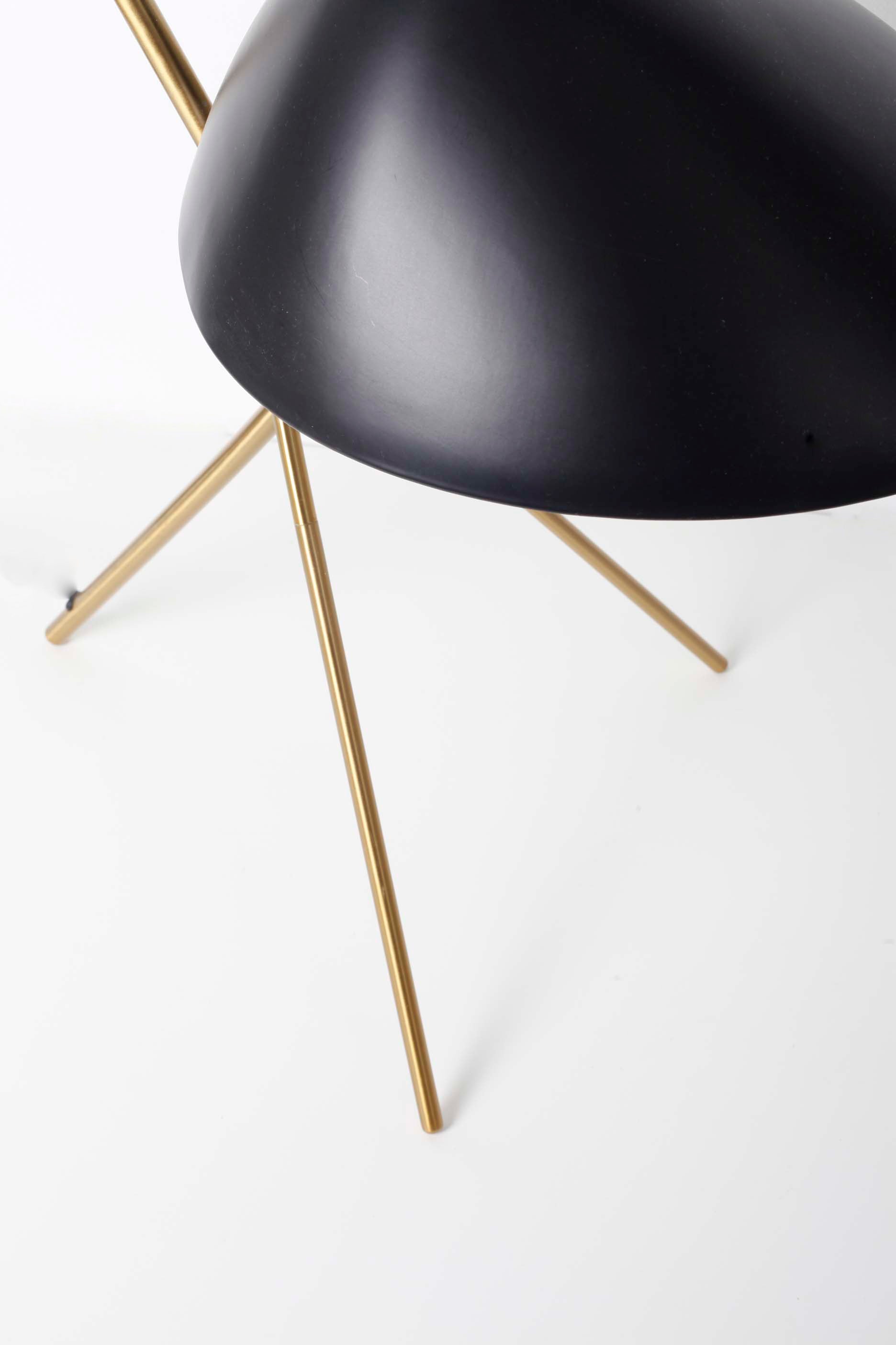 Black & Brass Mid-Century Modern Table Lamp