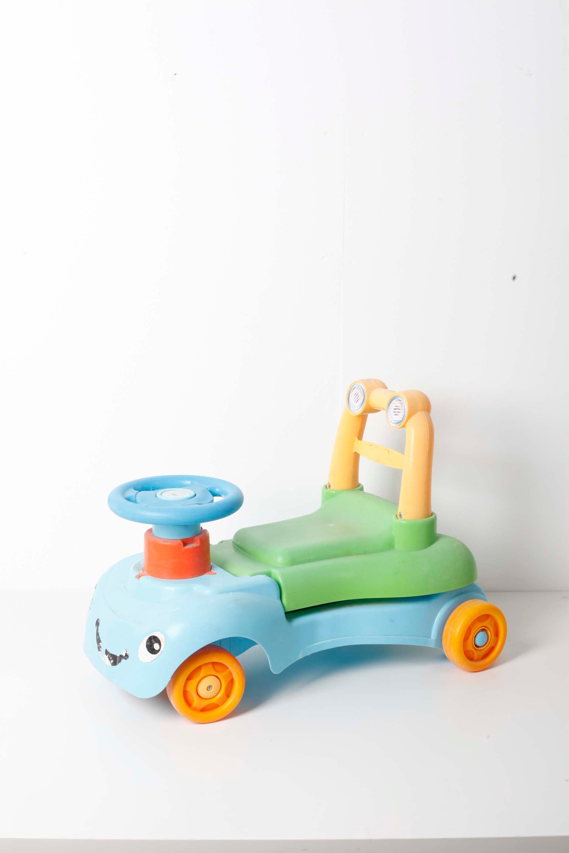 Kids Toy Car with Funny Face & Steering Wheel