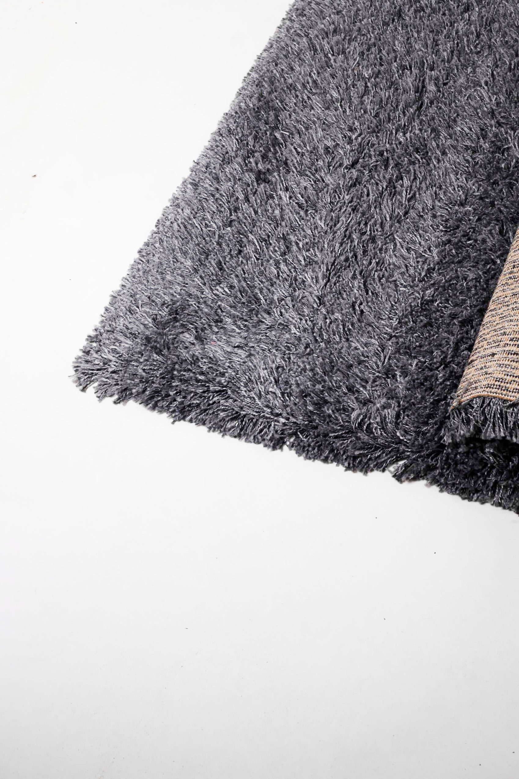 Grey High-Pile Shaggy Rug