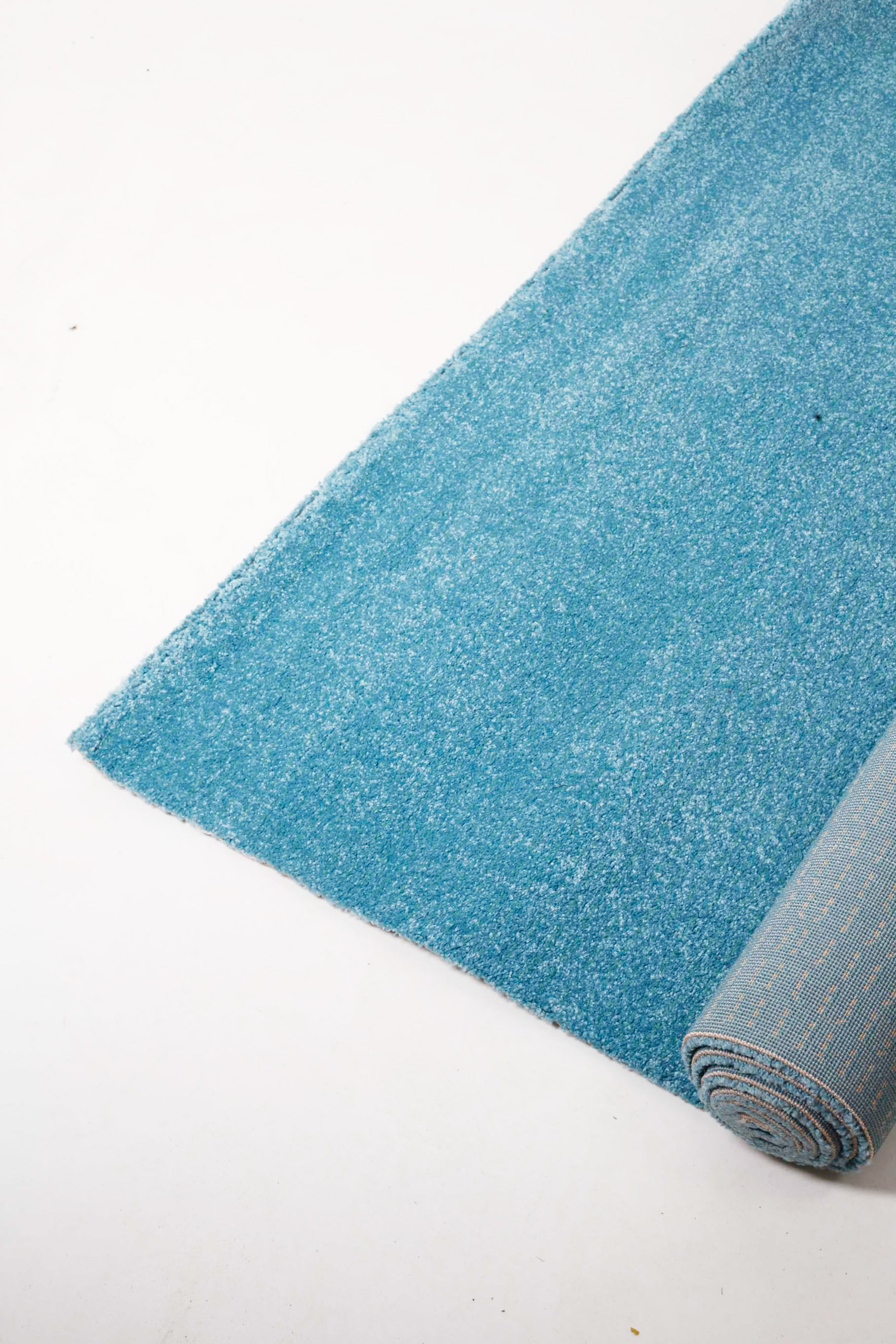 Aqua Blue Low-Pile Rug