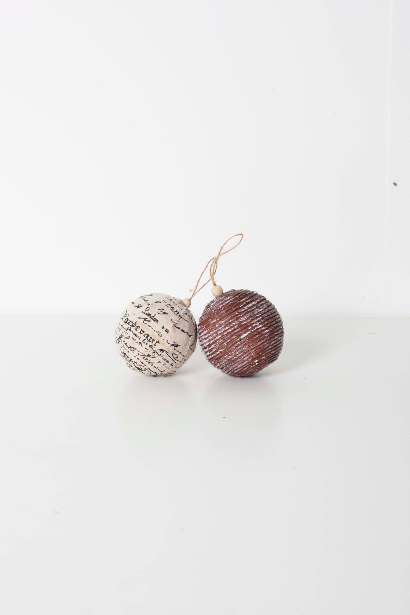 Brown Wooden Christmas Bauble - Set of 6