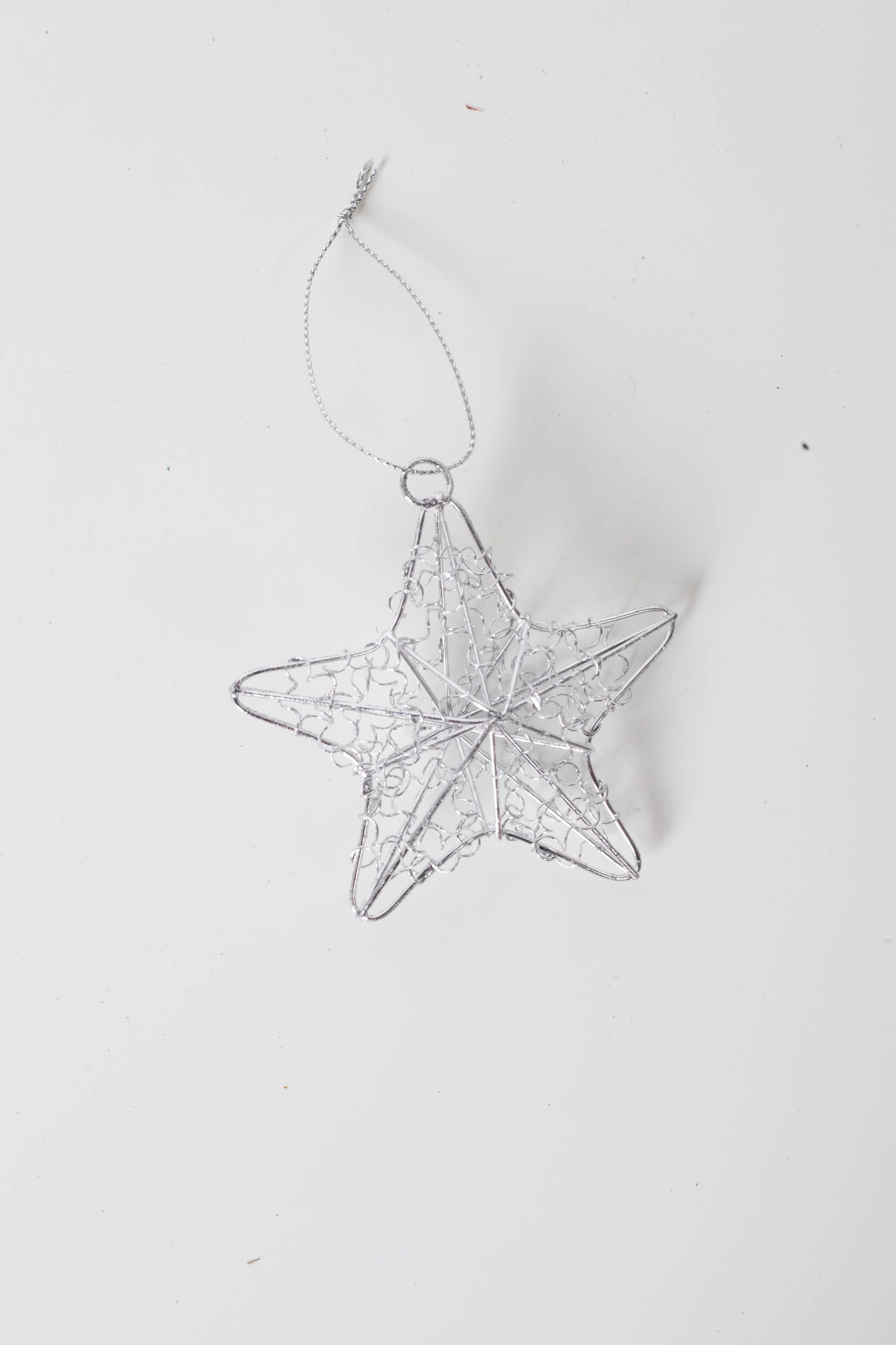 Star & Ball Wire Christmas Bauble - Set of 6