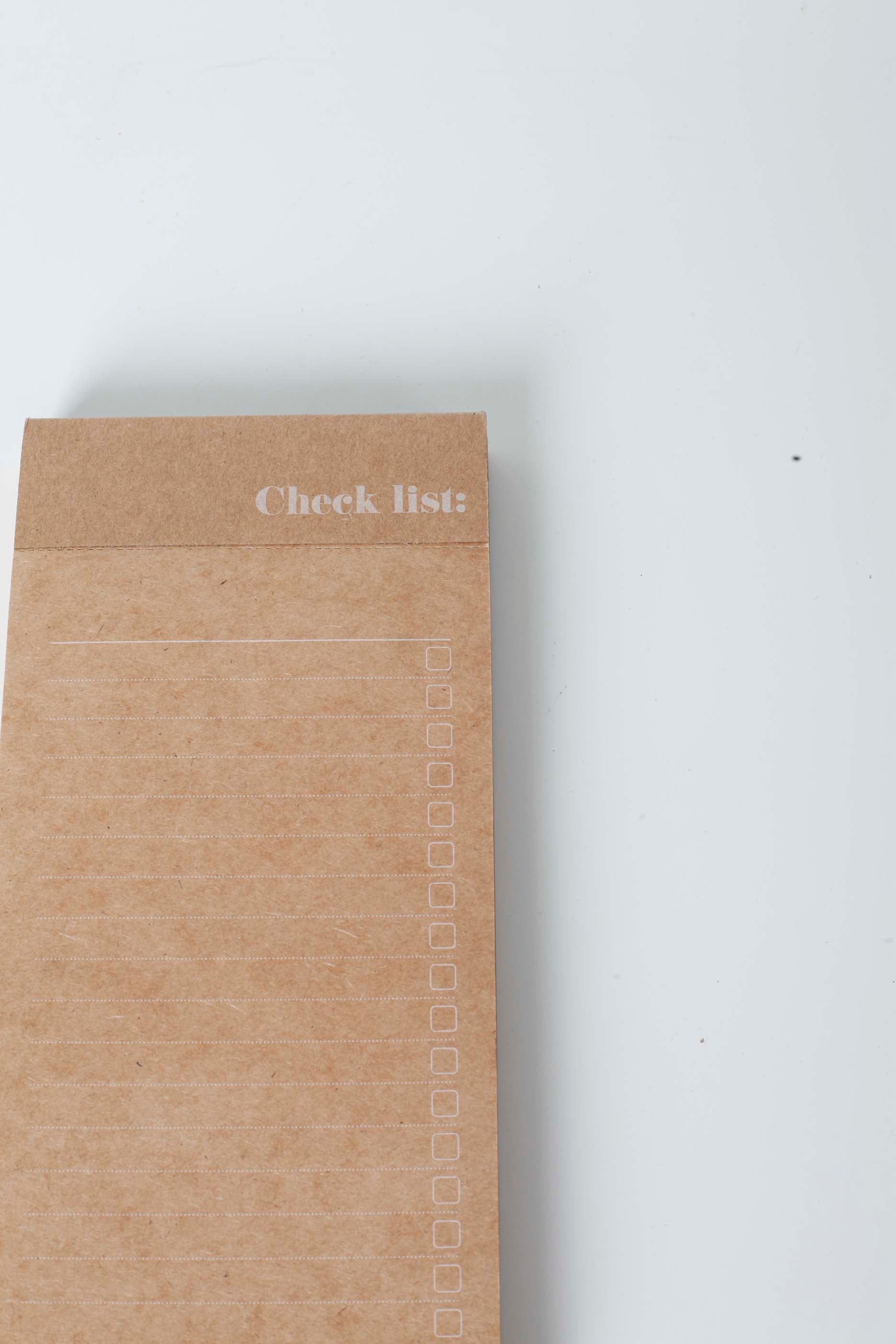 Brown Paper Check-List Pad