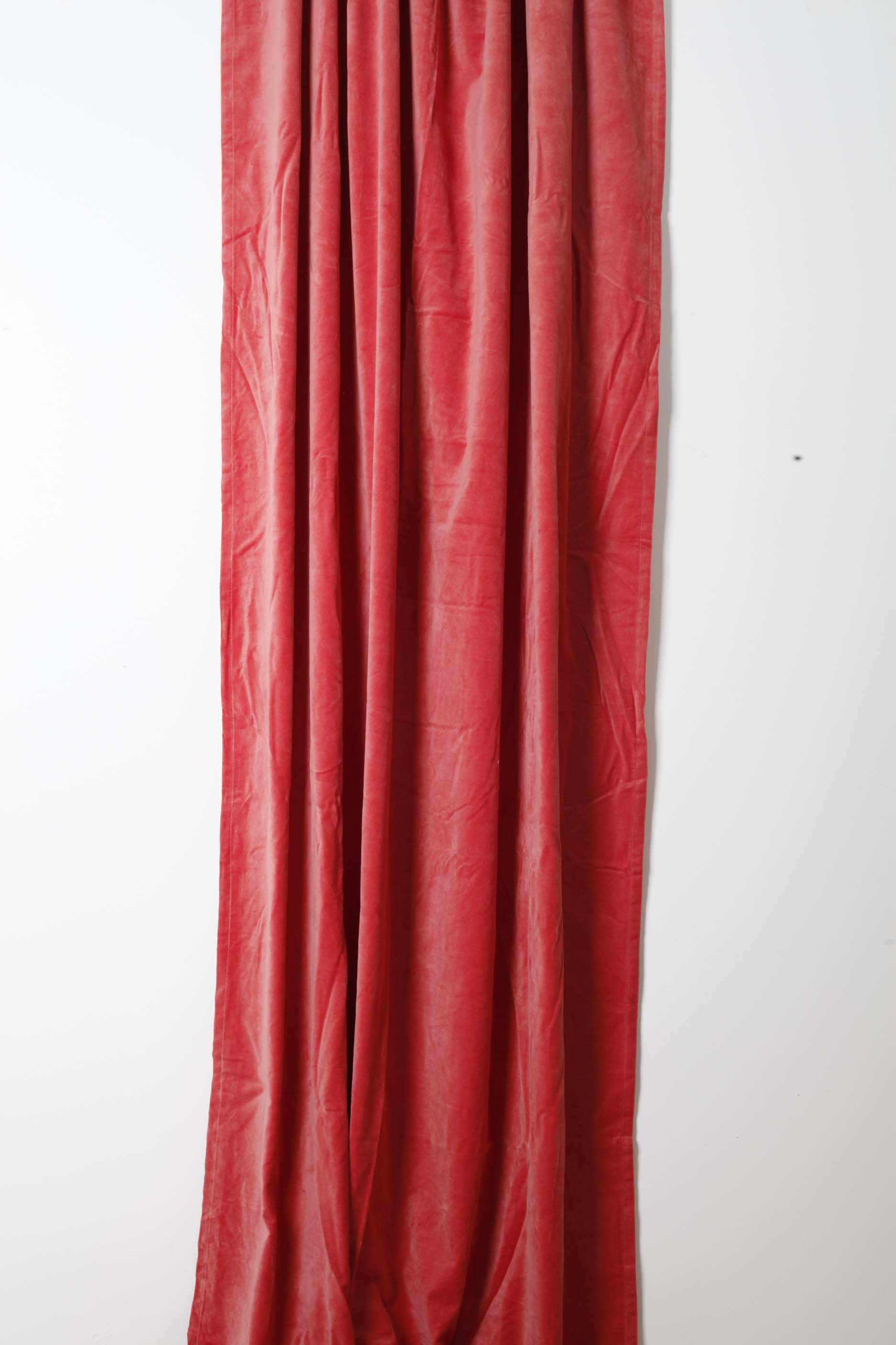 Coral Pink Velvet Curtains 1 Pair