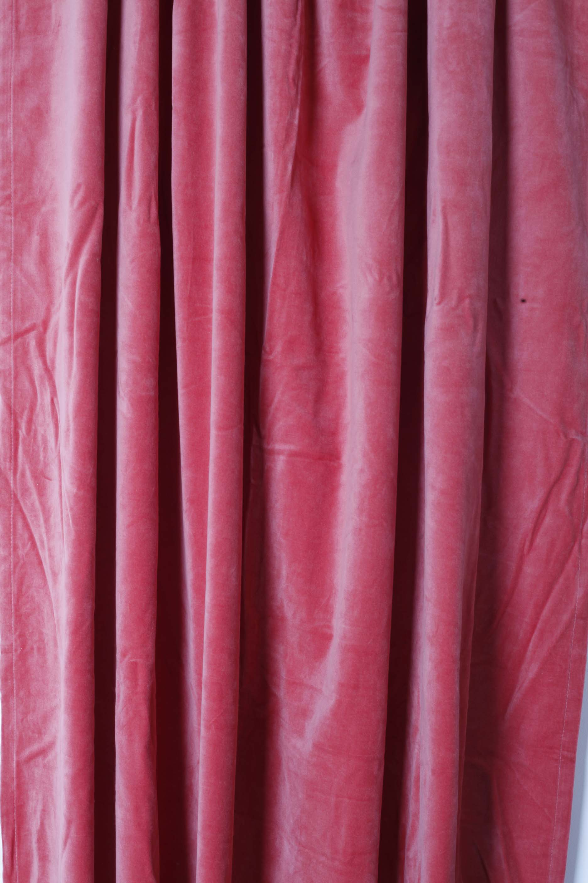Coral Pink Velvet Curtains 1 Pair