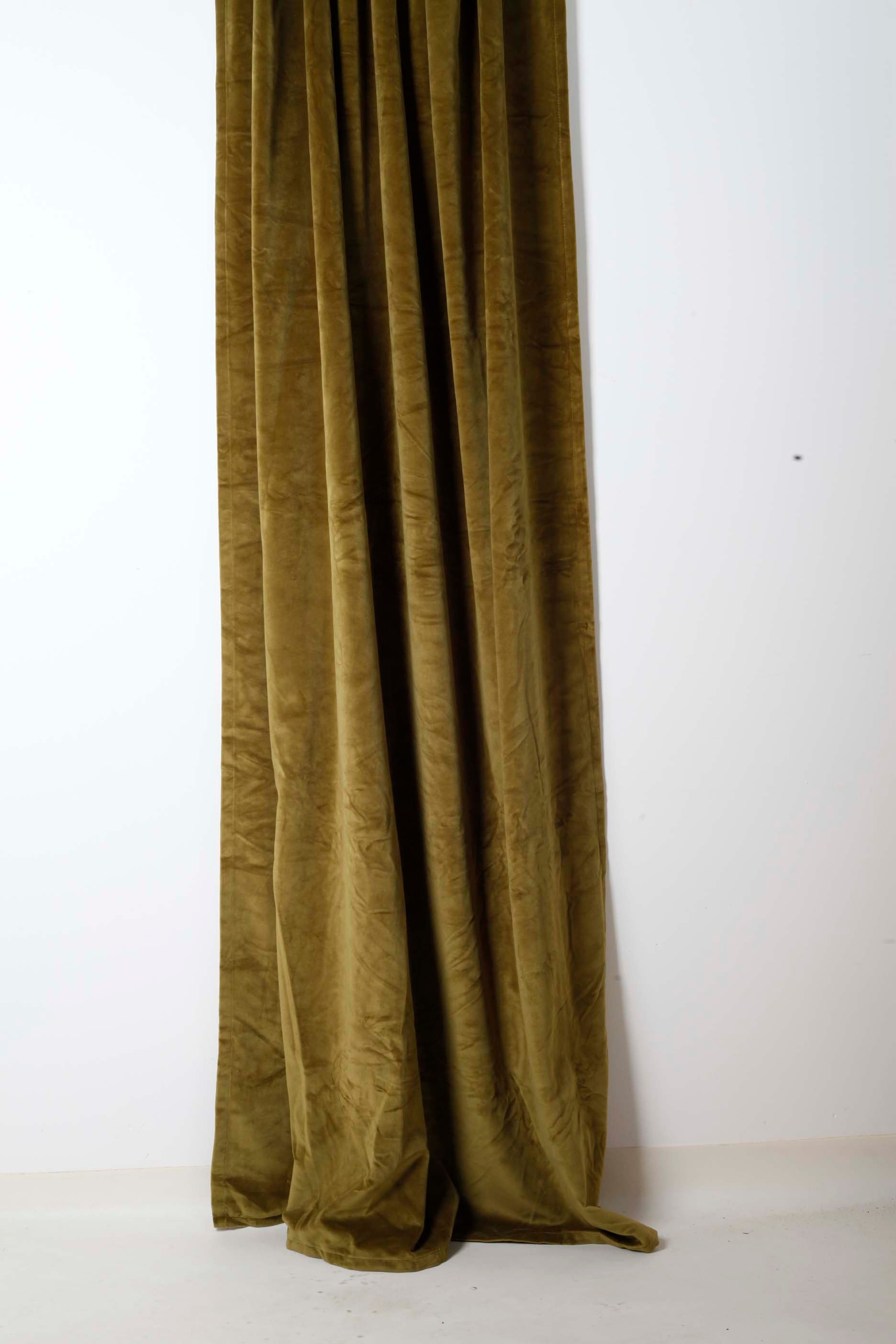 Dark Green Velvet Curtains 1 Pair