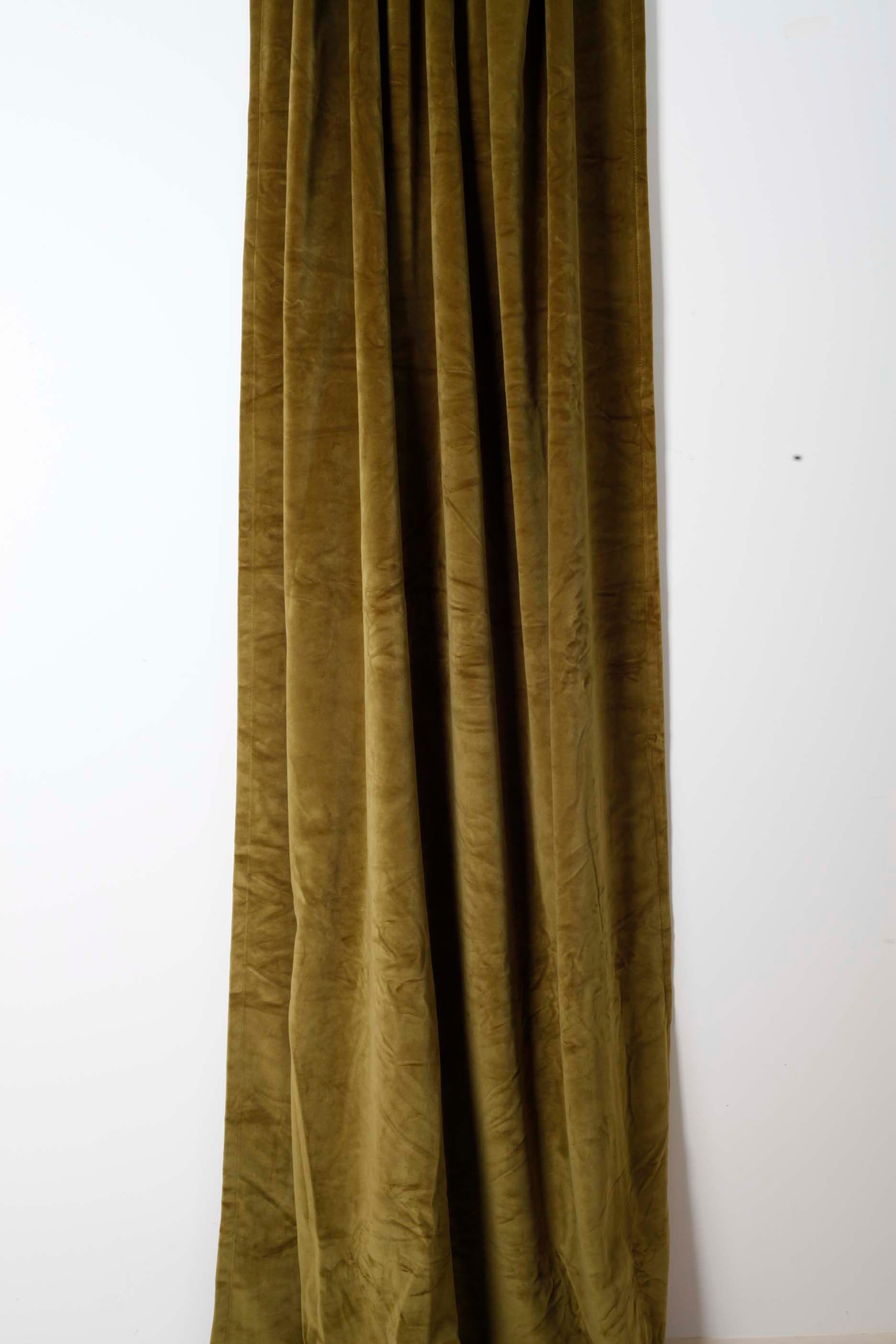 Dark Green Velvet Curtains 1 Pair