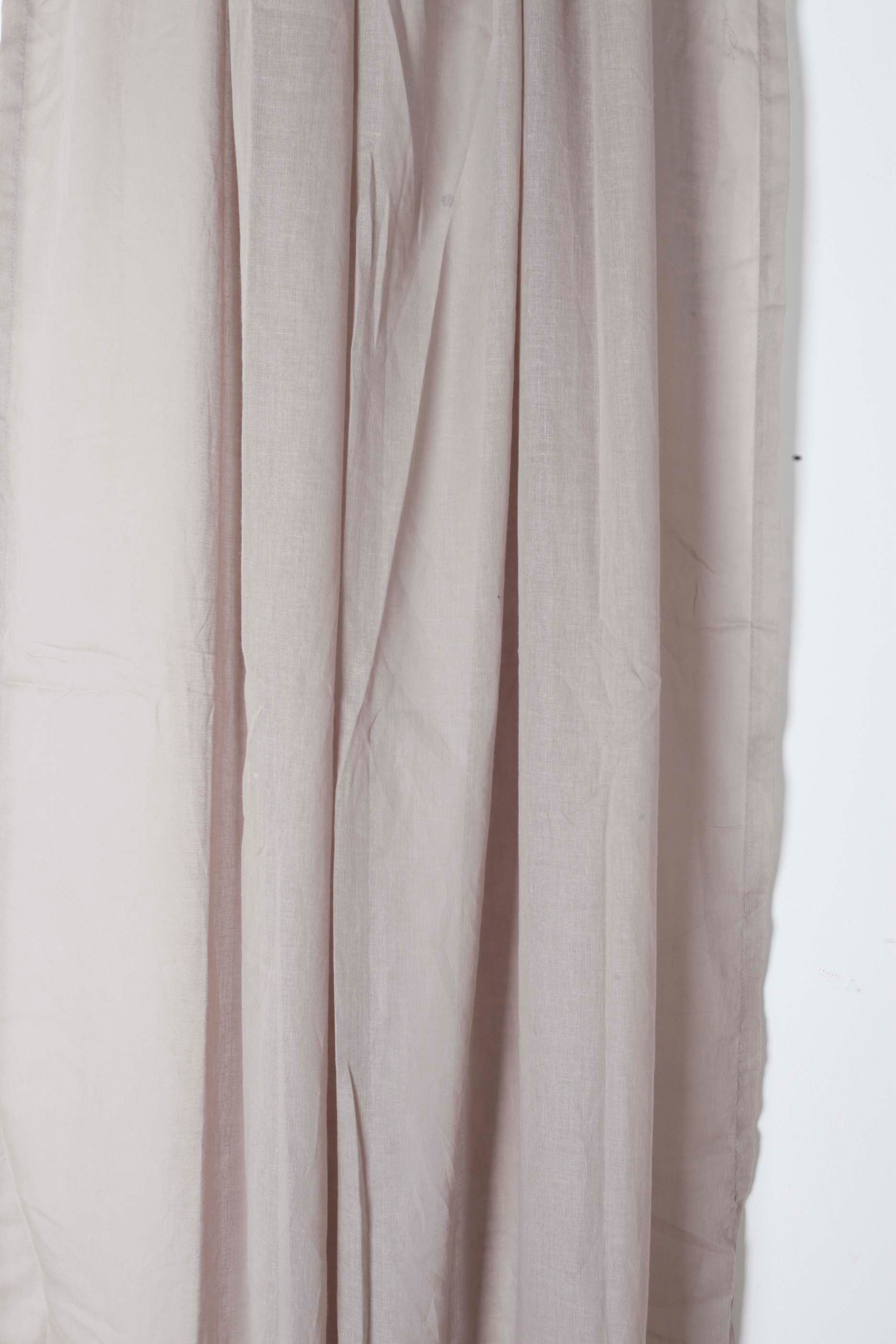 Pair of Taupe/Grey Linen Curtains 120x250cm