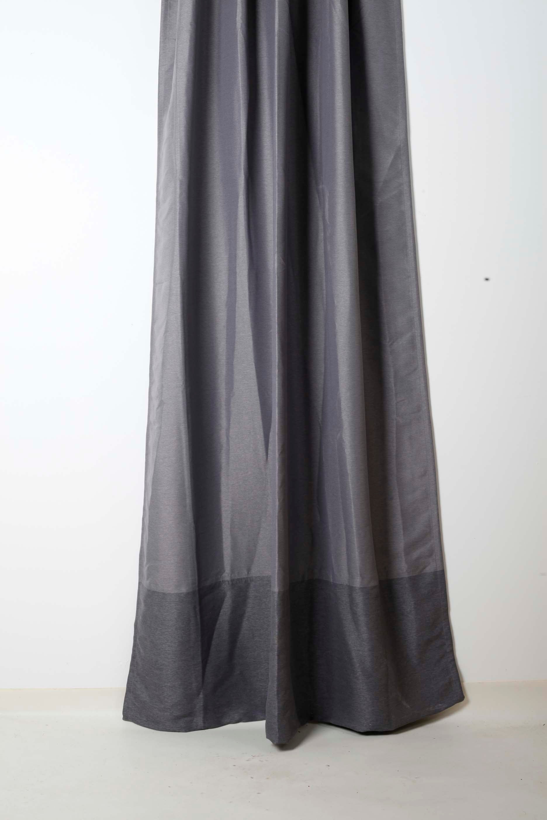 Grey Black-Out Curtain with Darker Panel