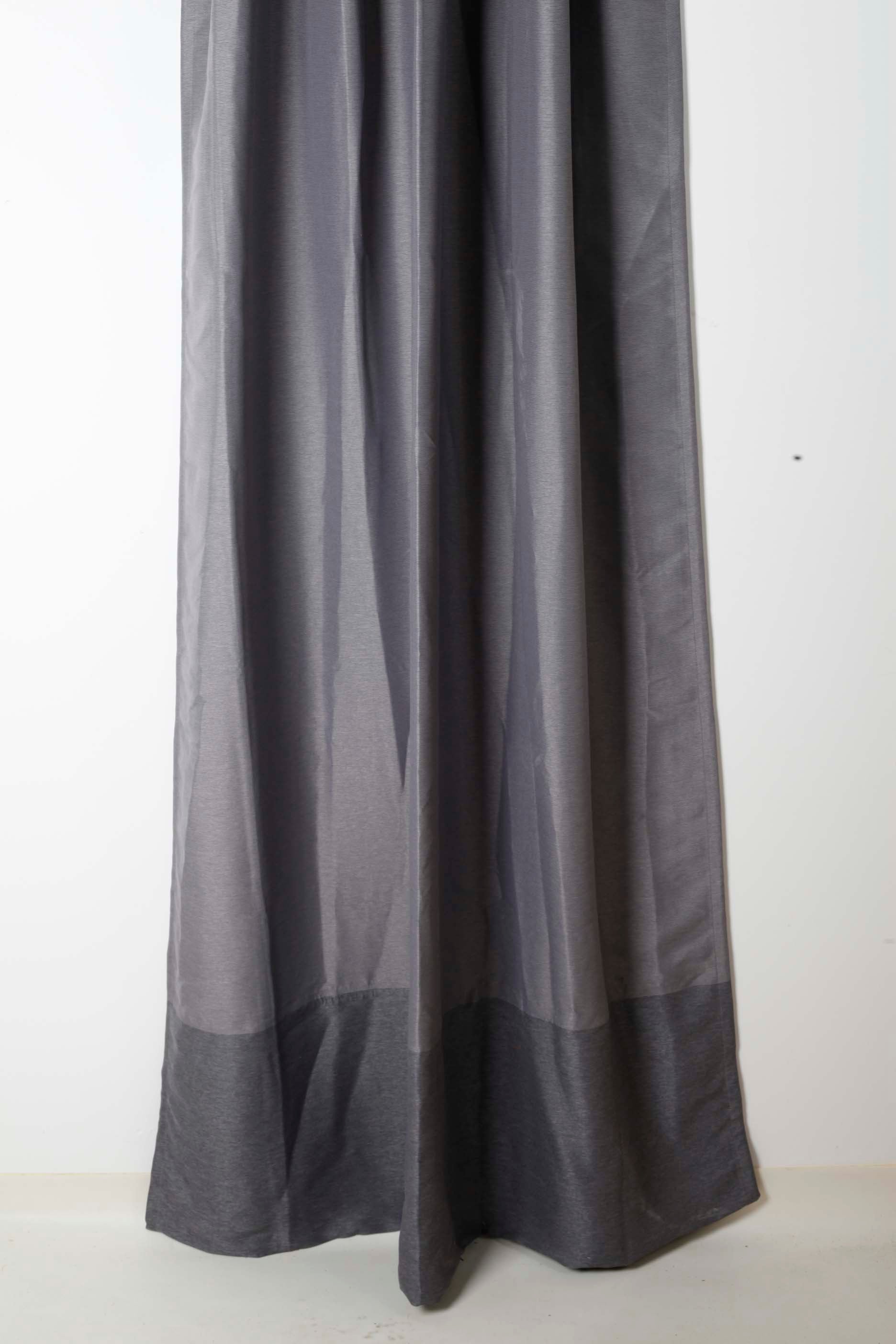 Grey Black-Out Curtain with Darker Panel