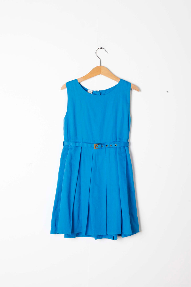 Girls Blue Belted Dress – ProppedUpRentals