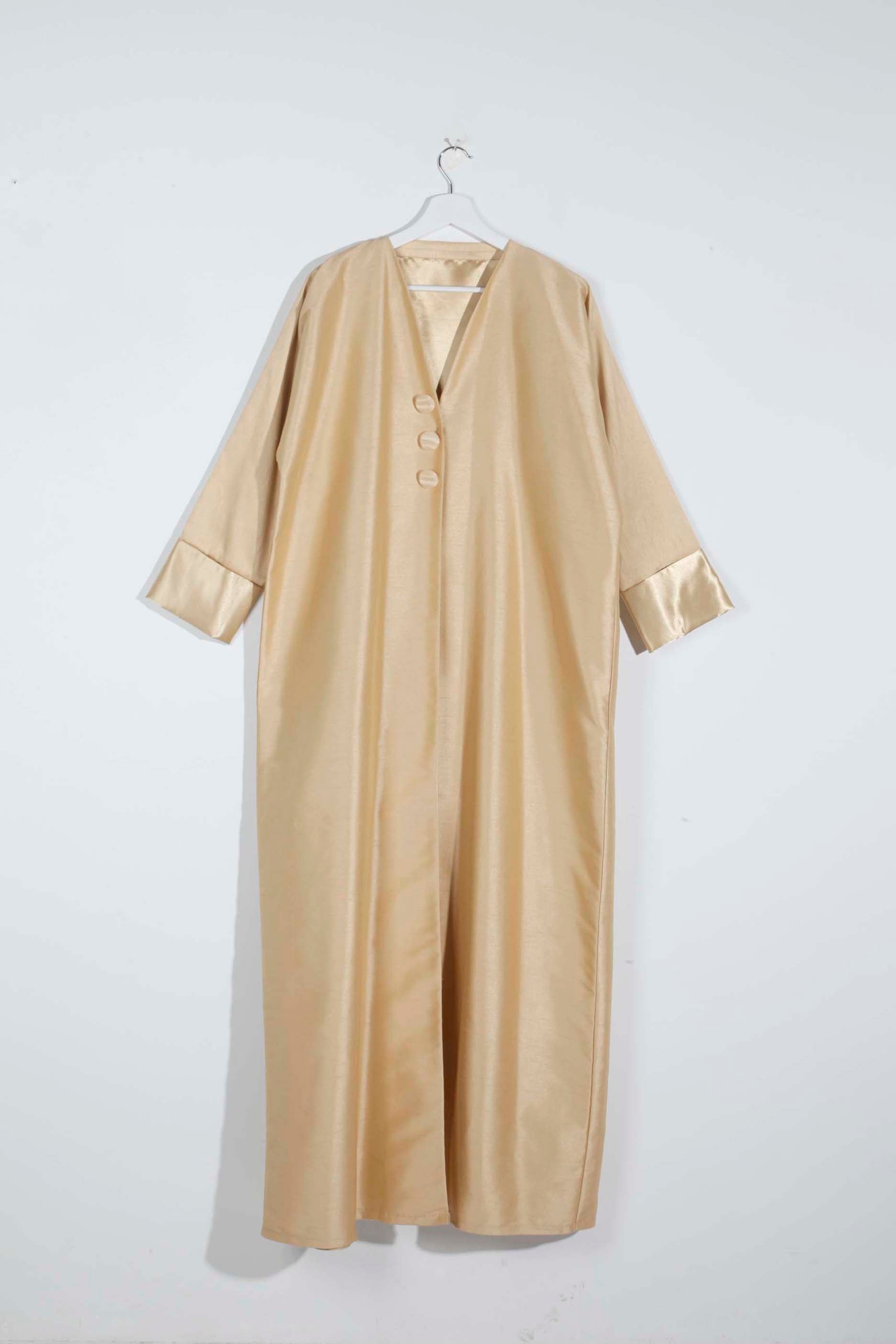 Gold abaya coat with buttons