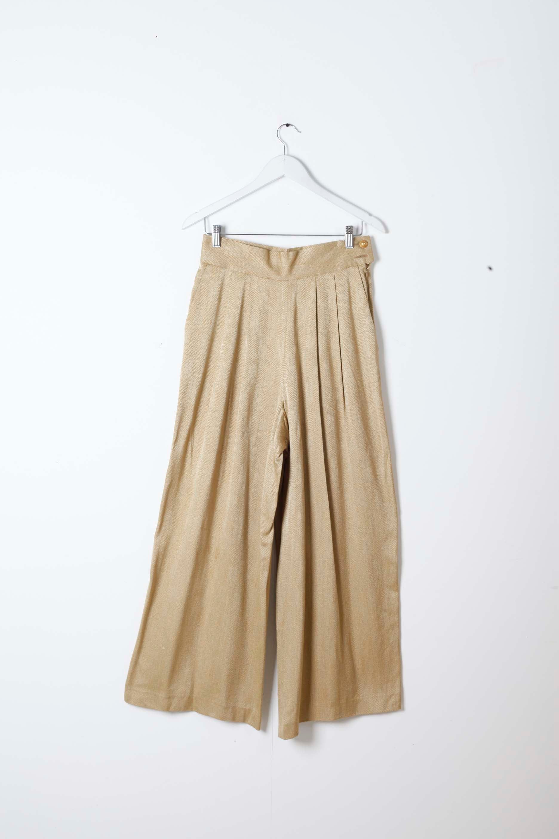 Gold Wide-leg Vintage Trousers