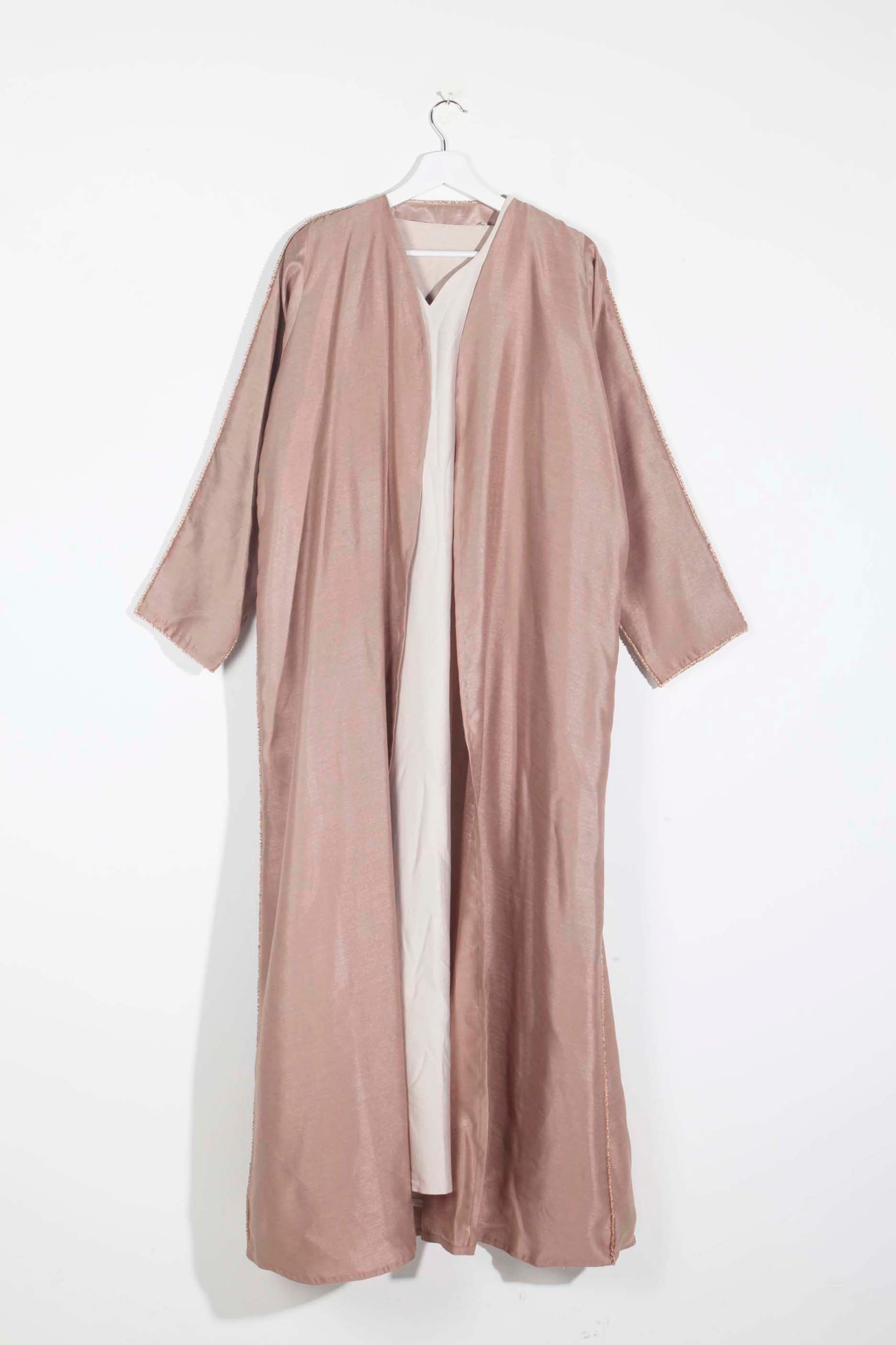 Luxury beige abaya with beading detail