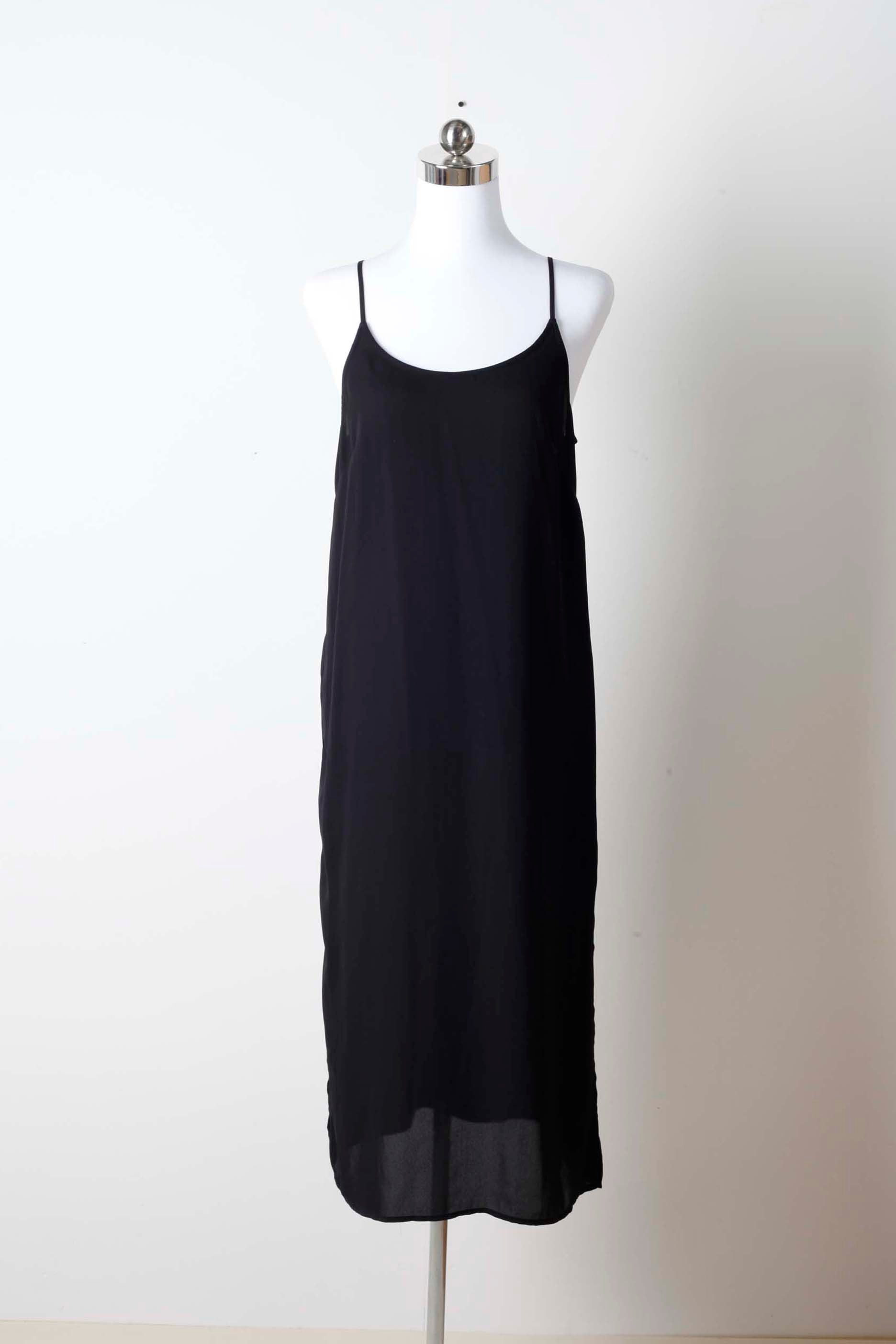 Black Midi Slip Dress (Eu38)