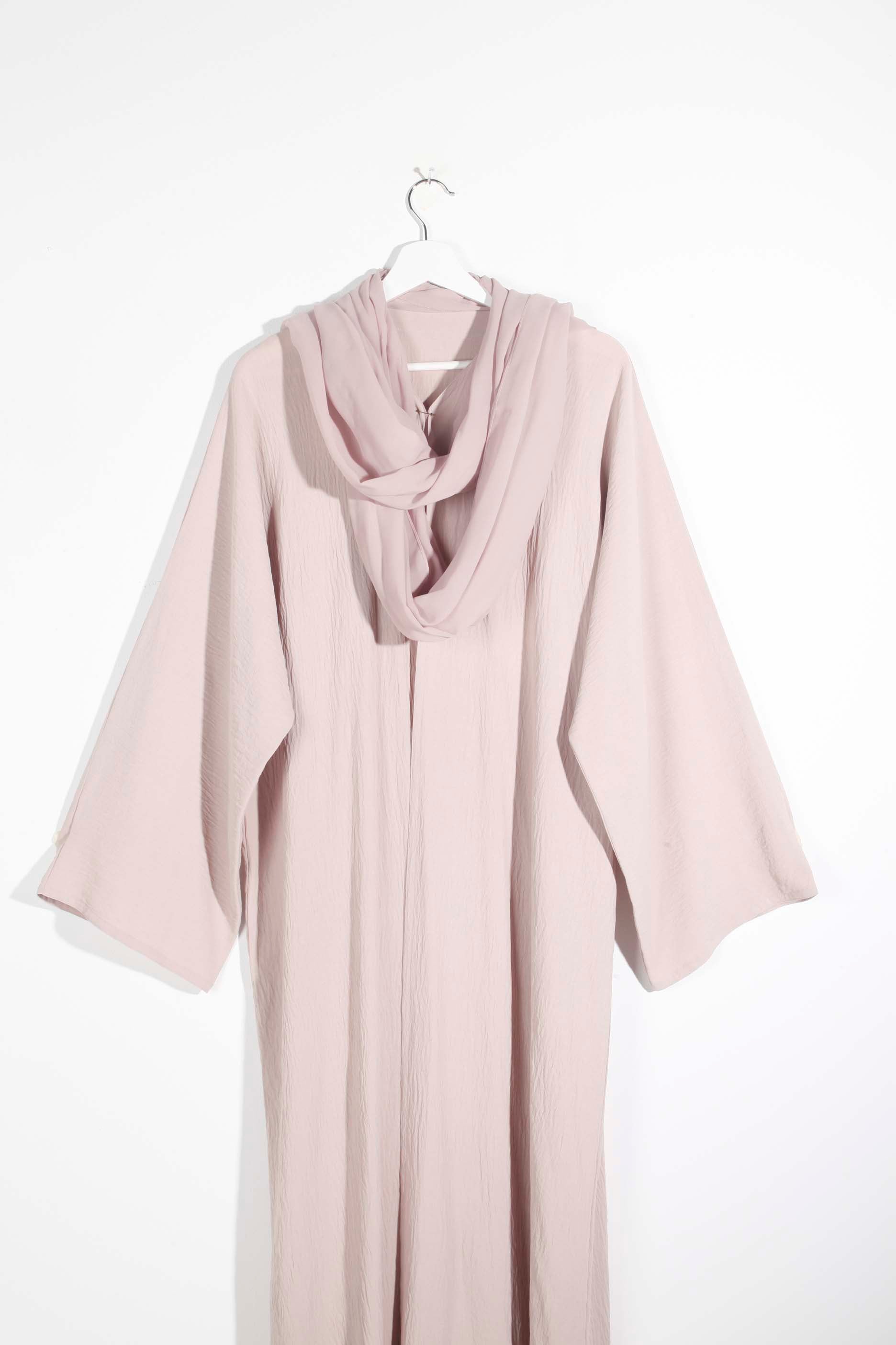 Pale pink abaya with shayla