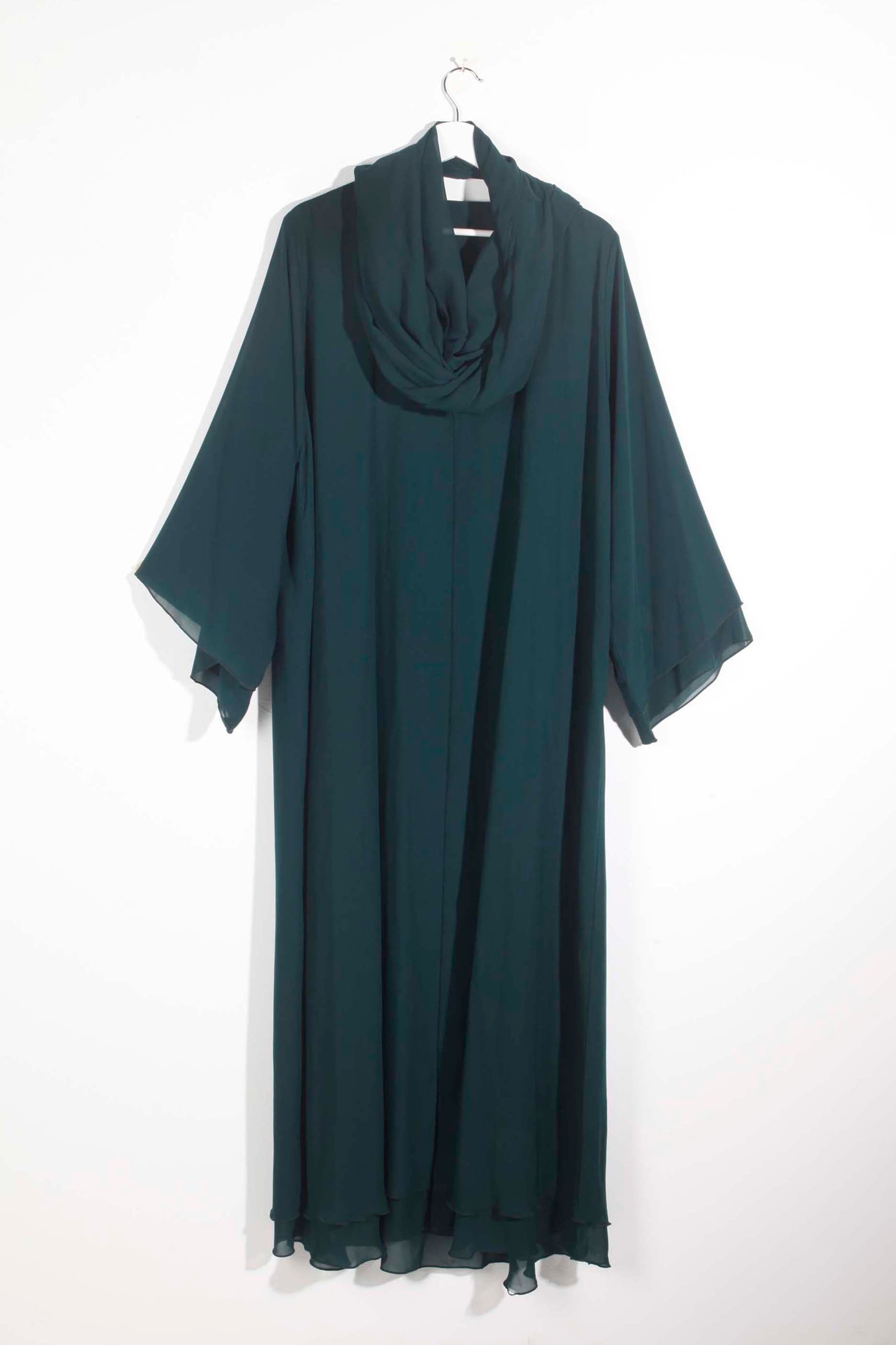 Forest Green chiffon abaya