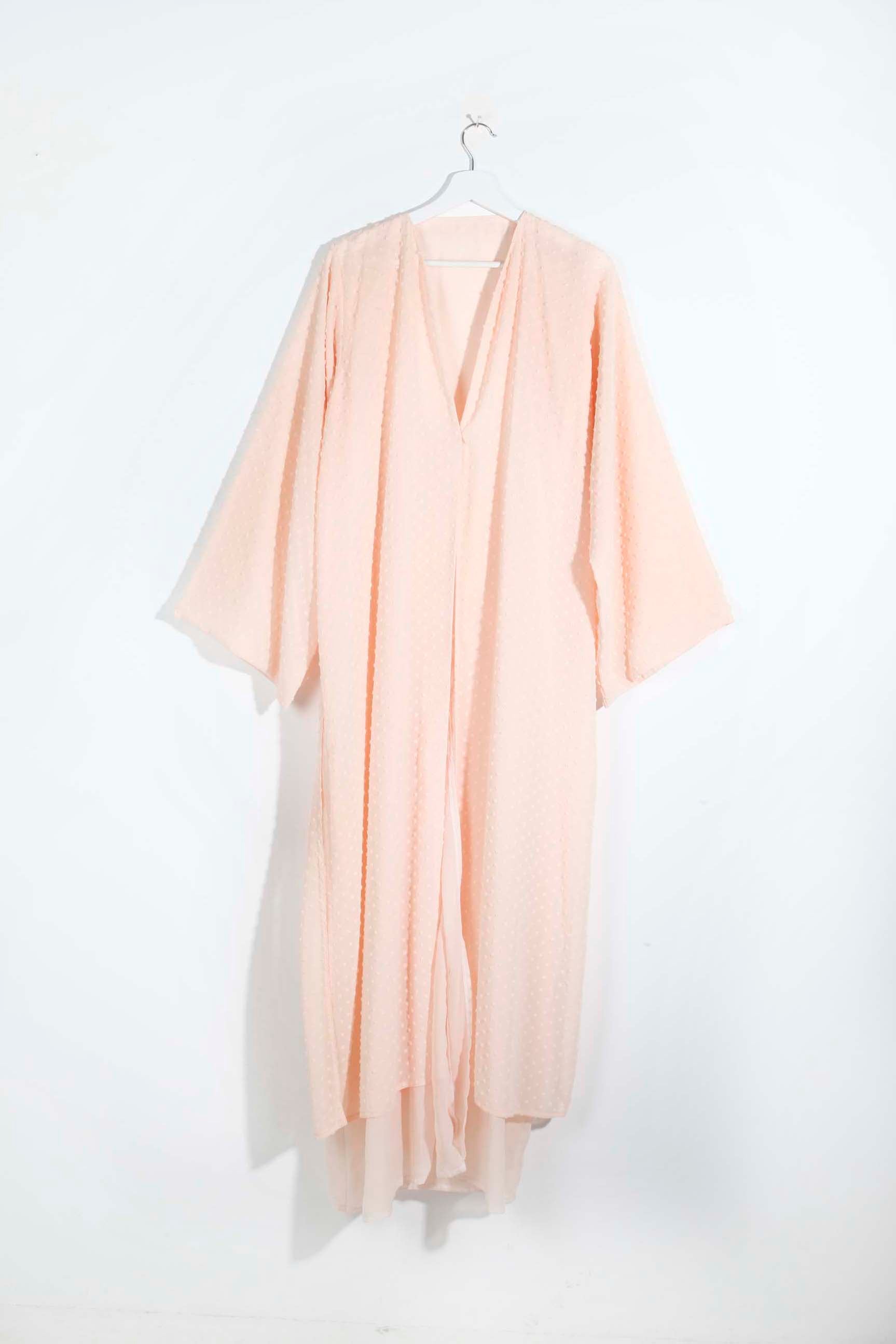 Pale pink abaya with dots