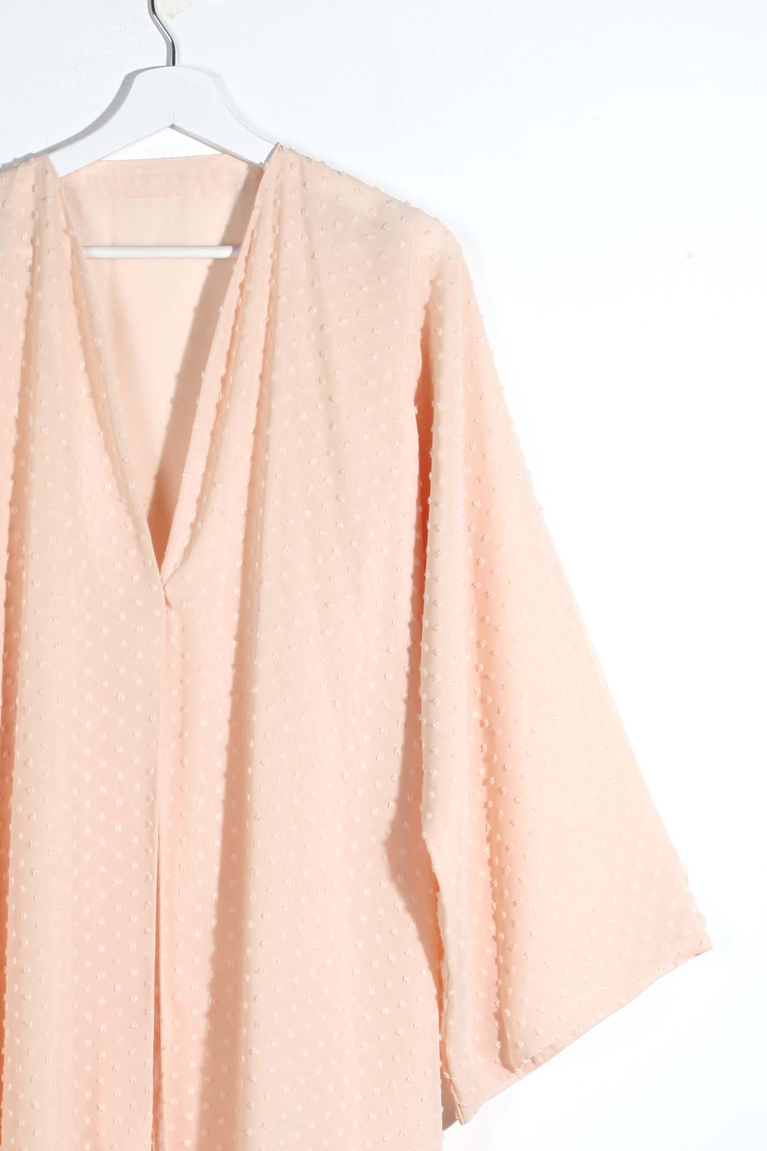 Pale pink abaya with dots