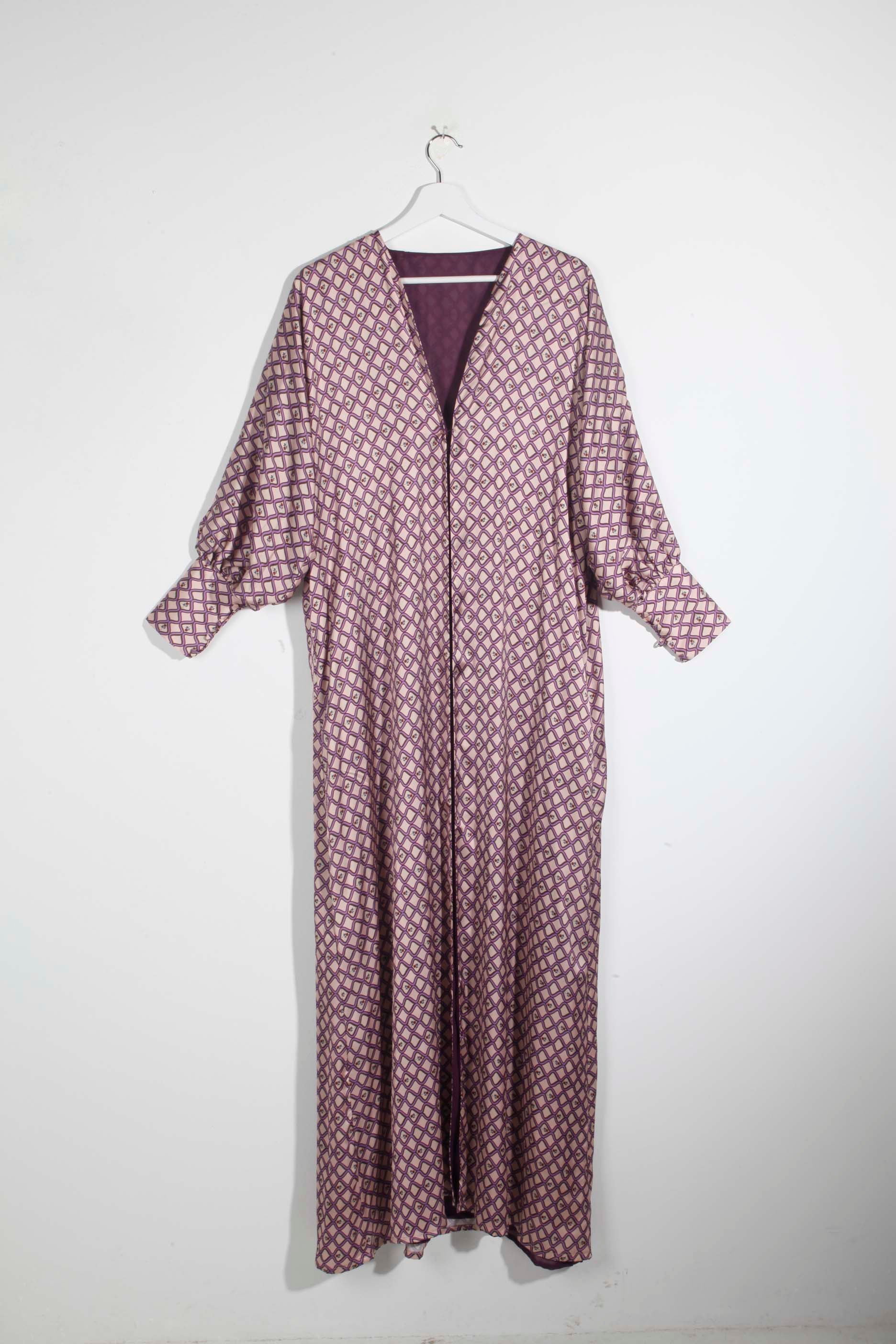 Purple printed abaya