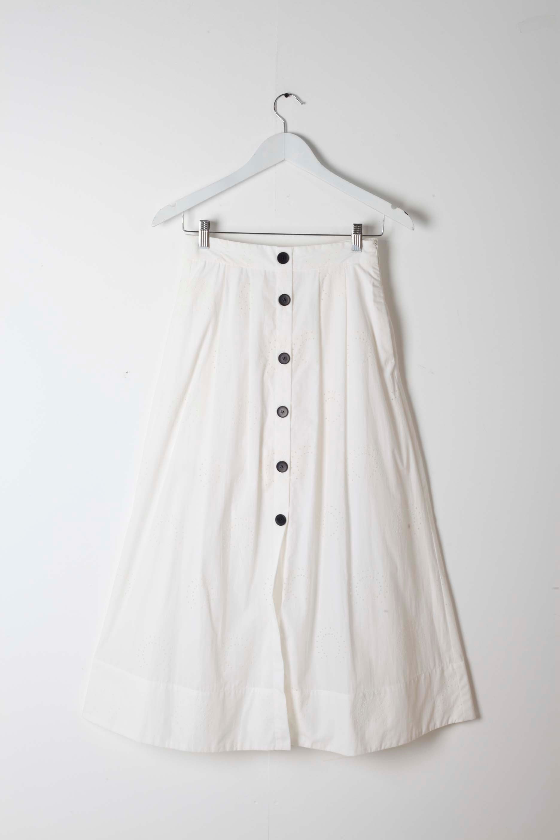White Broderie Long Skirt