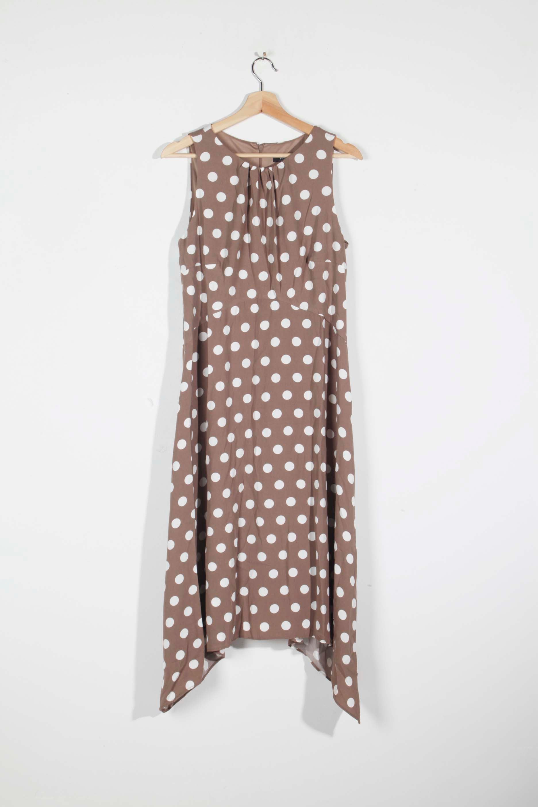 Brown and White Polka Dot Dress (Eu40)
