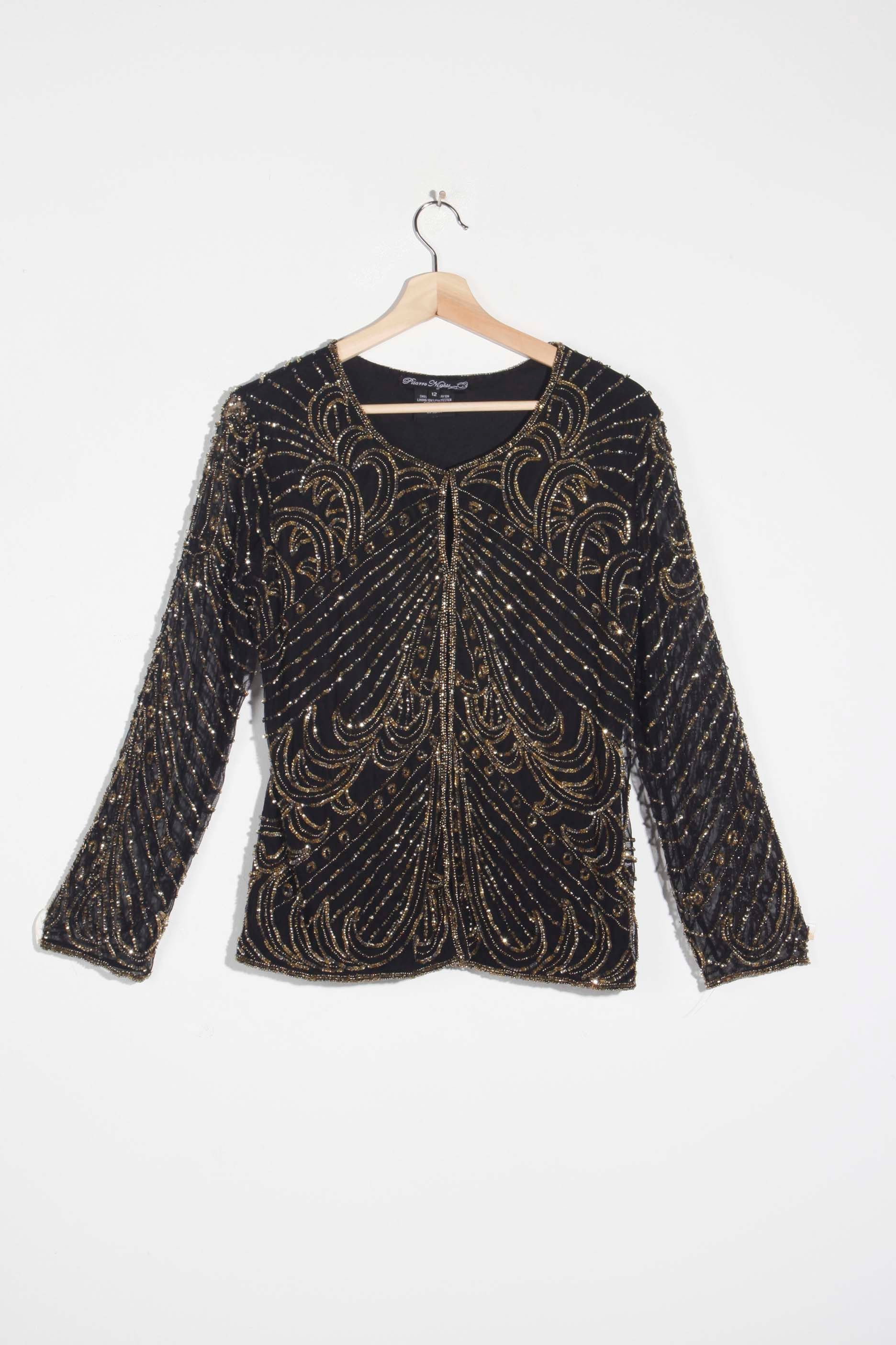 Black and Gold Beaded Jacket (Eu40)