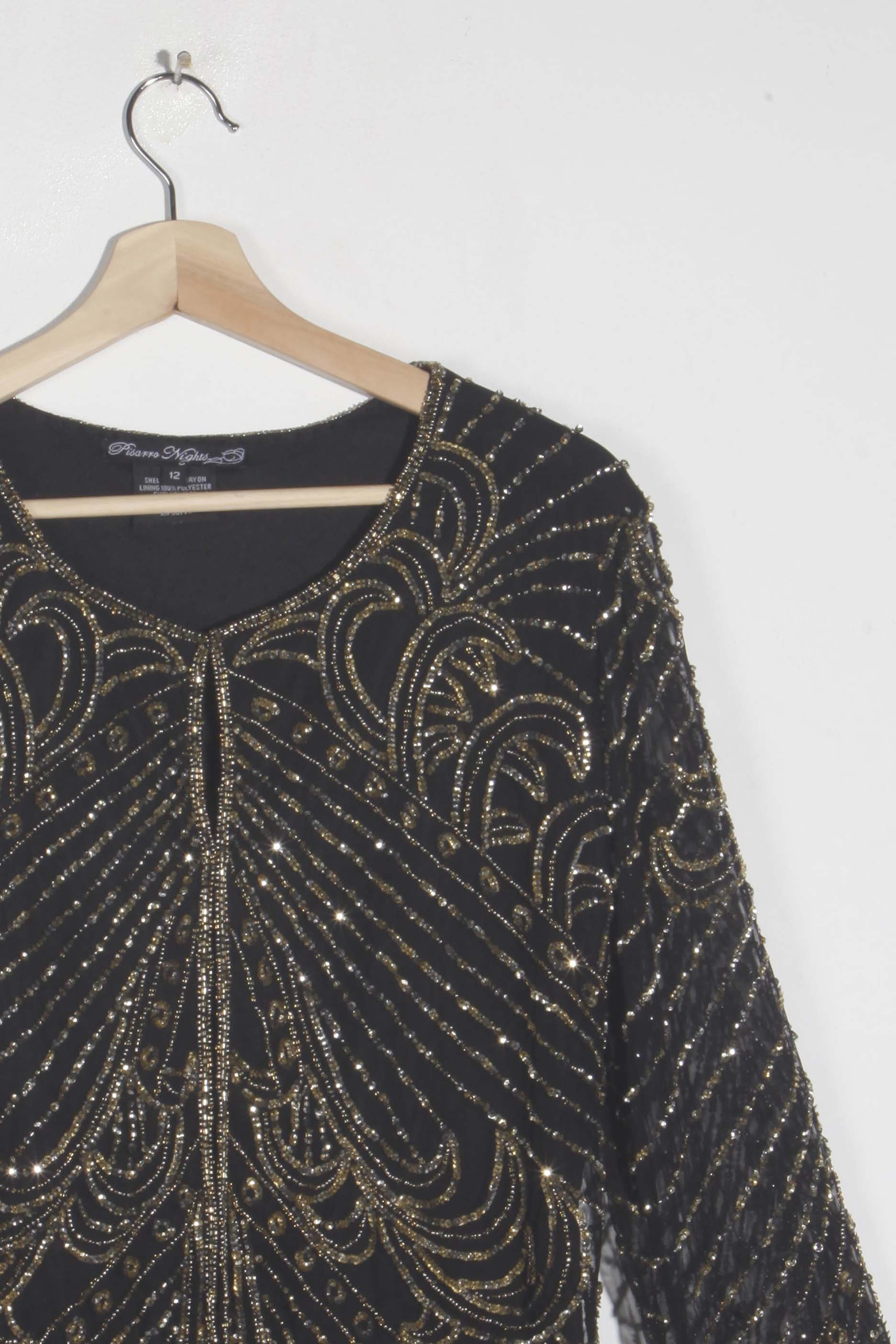 Black and Gold Beaded Jacket (Eu40)