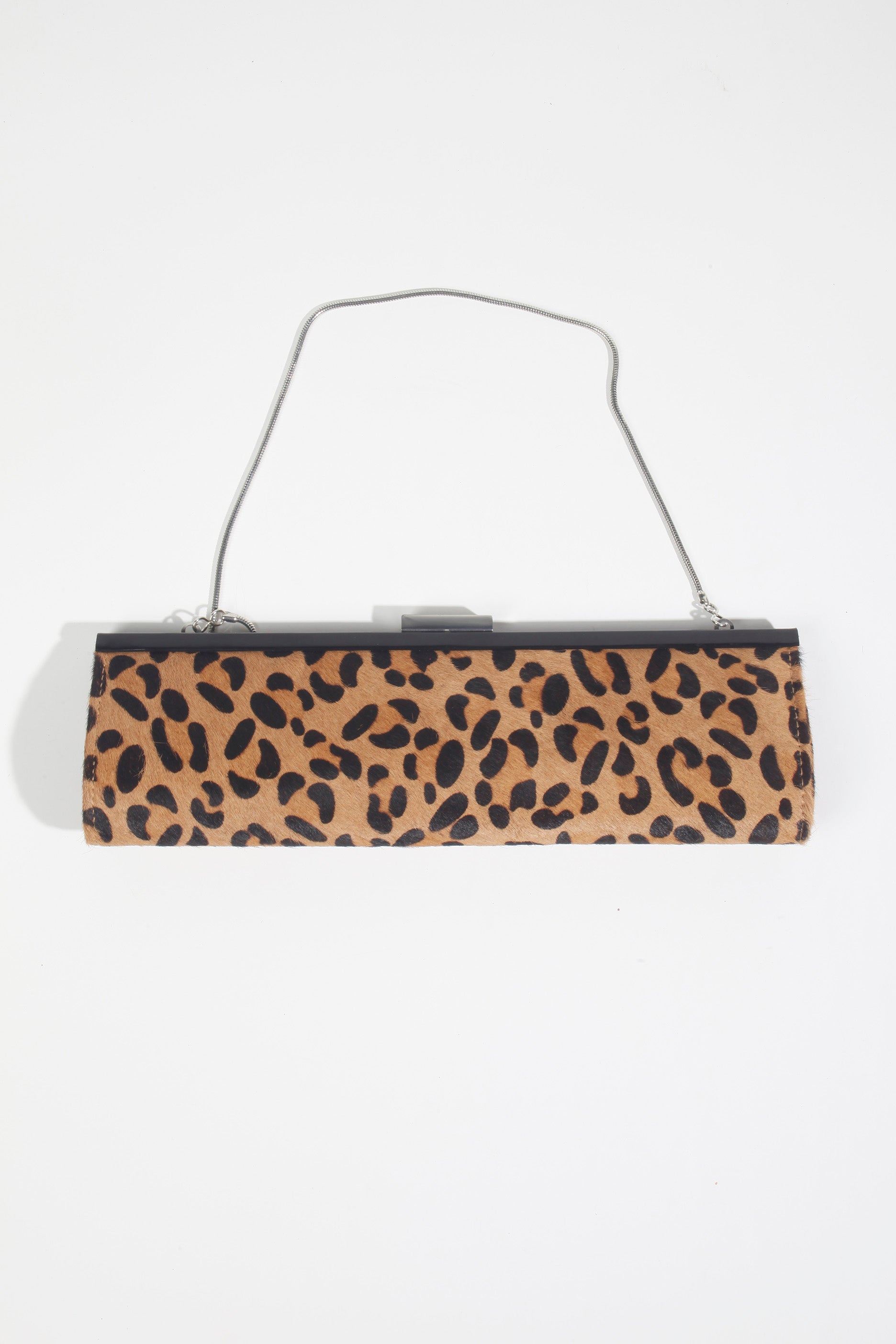 Leopard Print Ponyskin Clutch