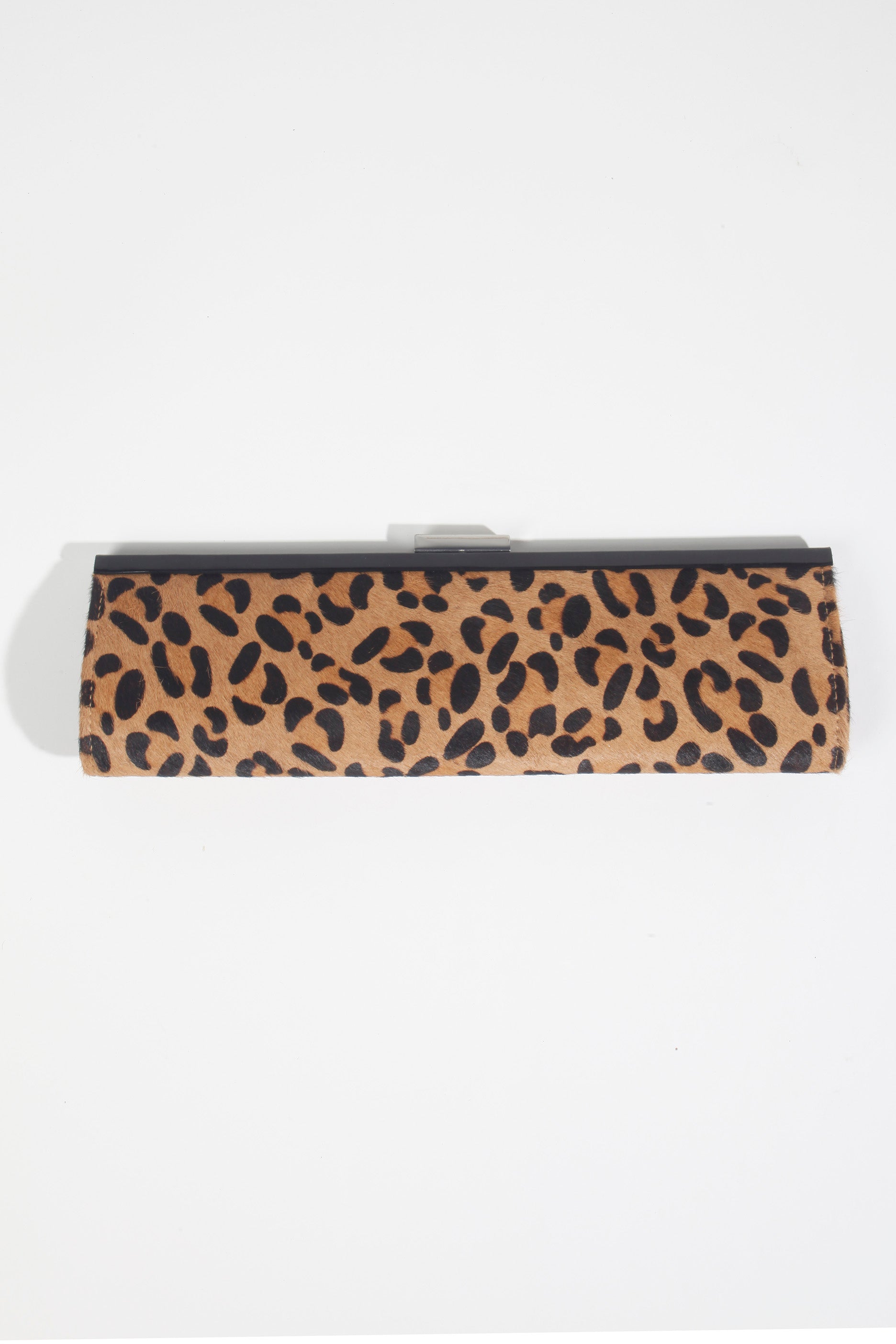 Leopard Print Ponyskin Clutch
