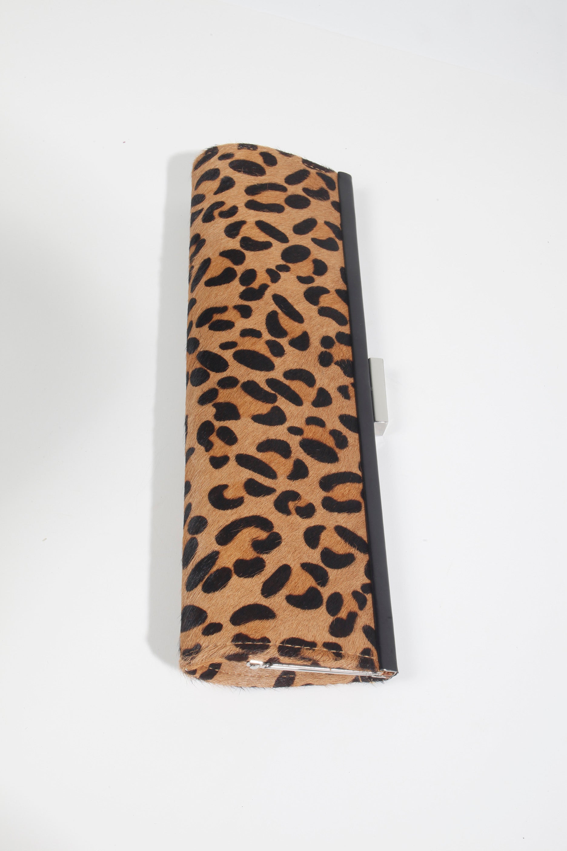 Leopard Print Ponyskin Clutch