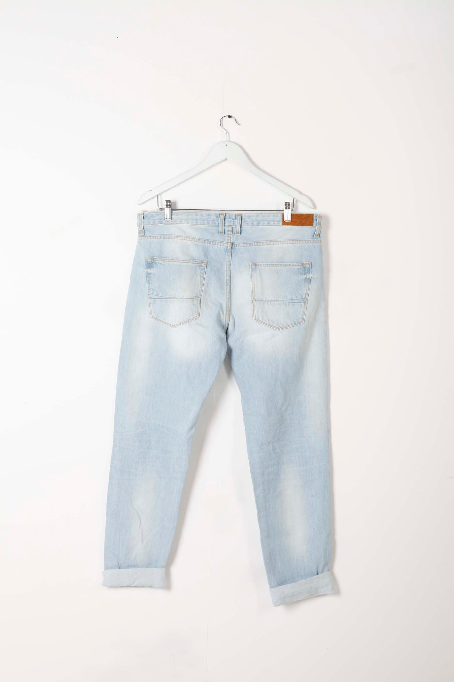 Men's Pale Blue Distressed Jeans